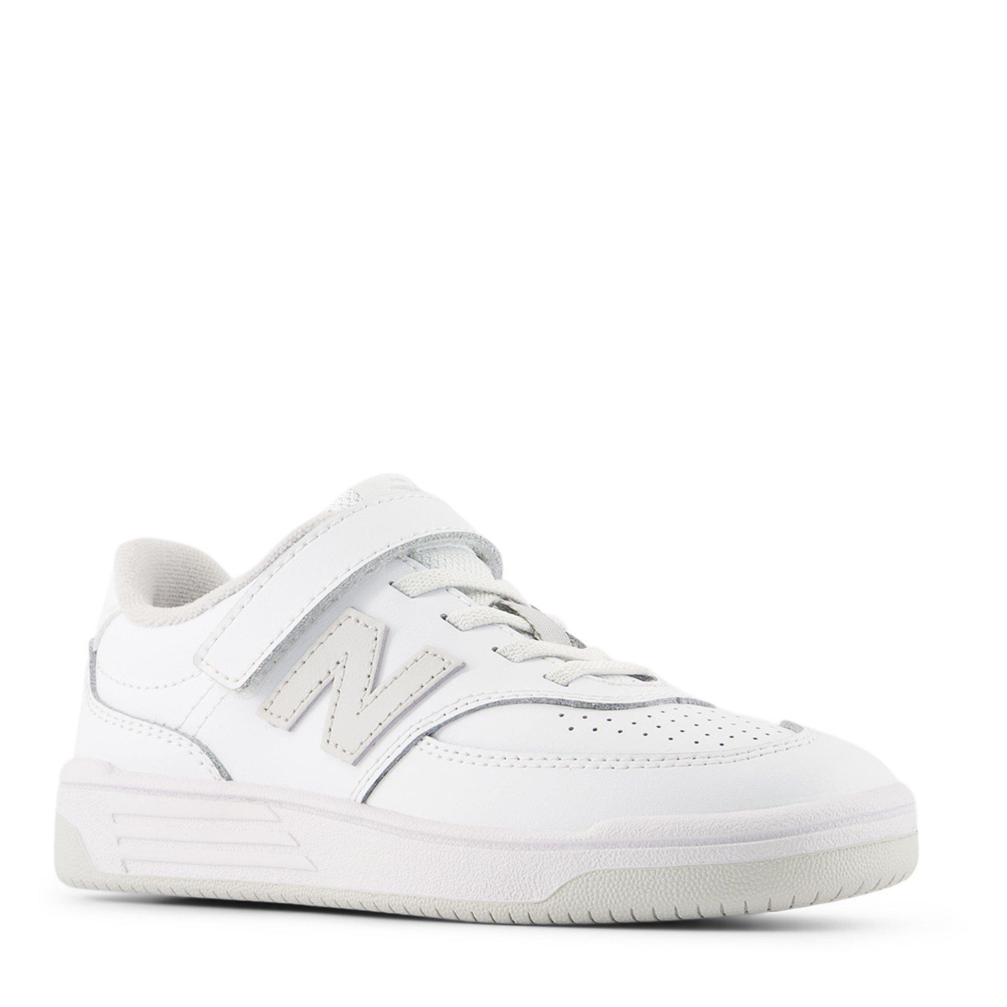 White - New Balance - Kids' B80 Leather Low-Top Trainers - 3