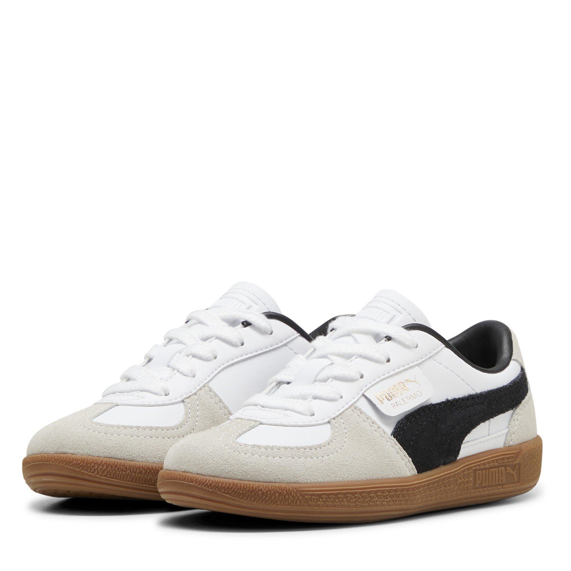 Puma Boys Kids' Palermo Low-Top Trainers - White/Gum - C13 (32)