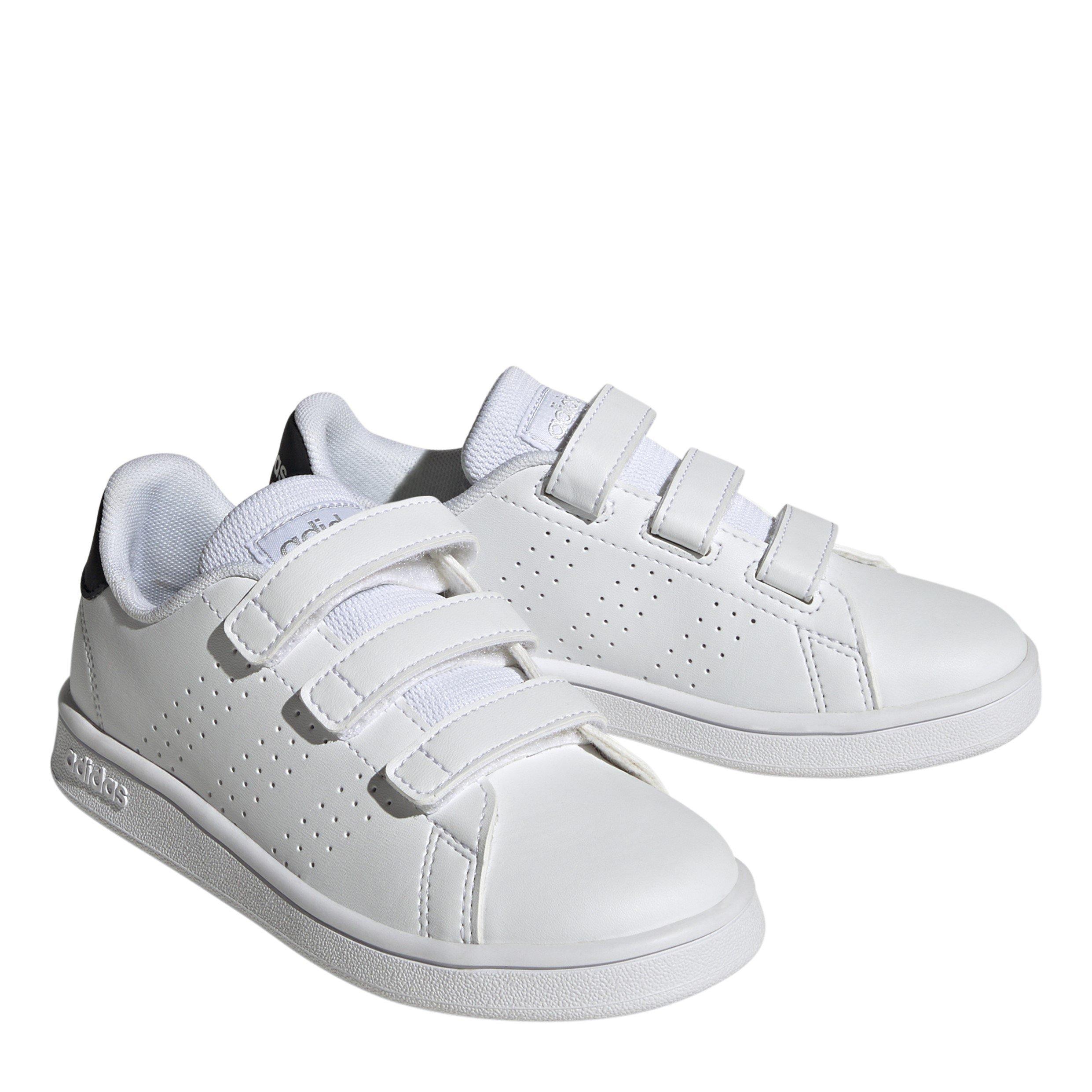 Wht/Black/Slvr - adidas - Advantage Court Trainers - 3