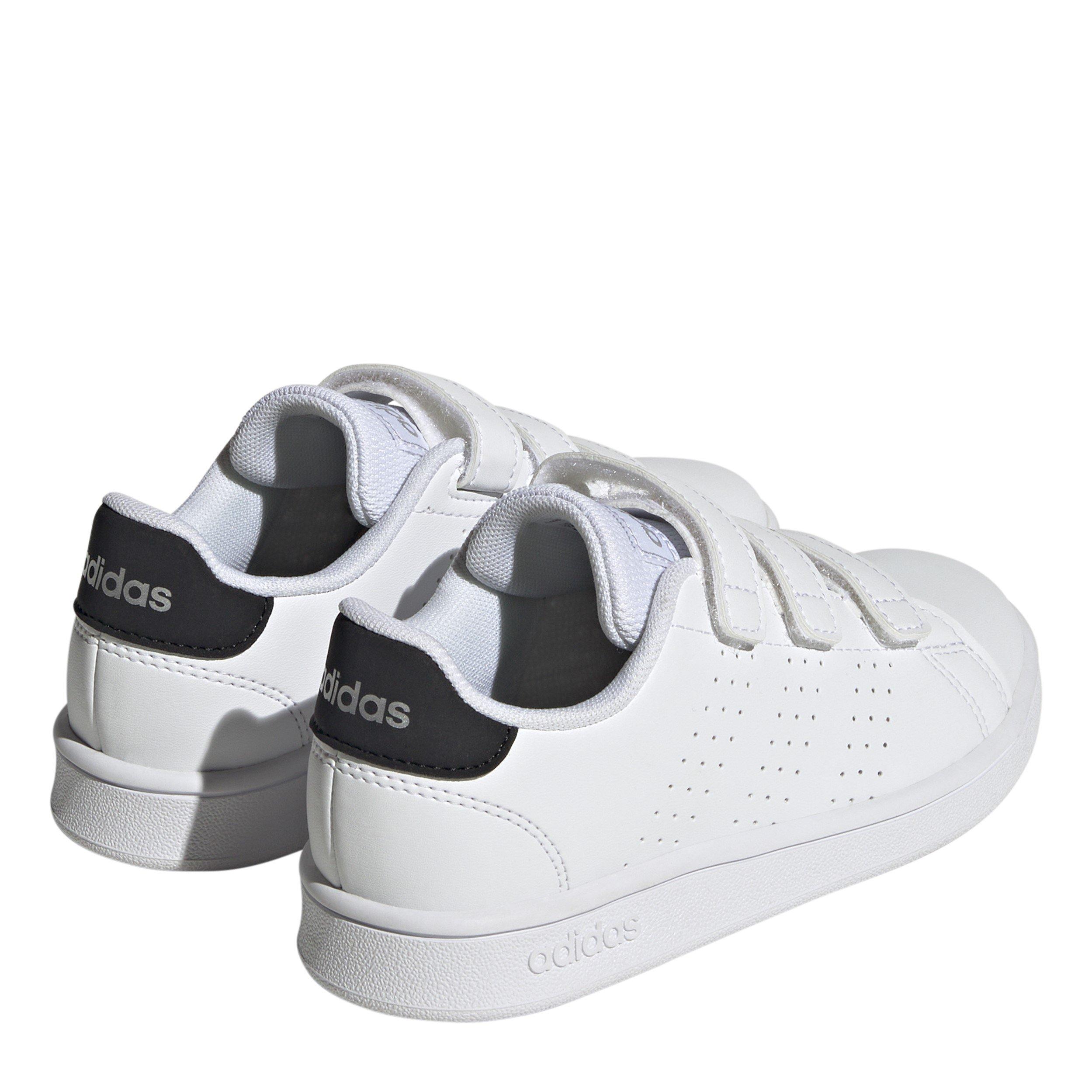 Wht/Black/Slvr - adidas - Advantage Court Trainers - 4