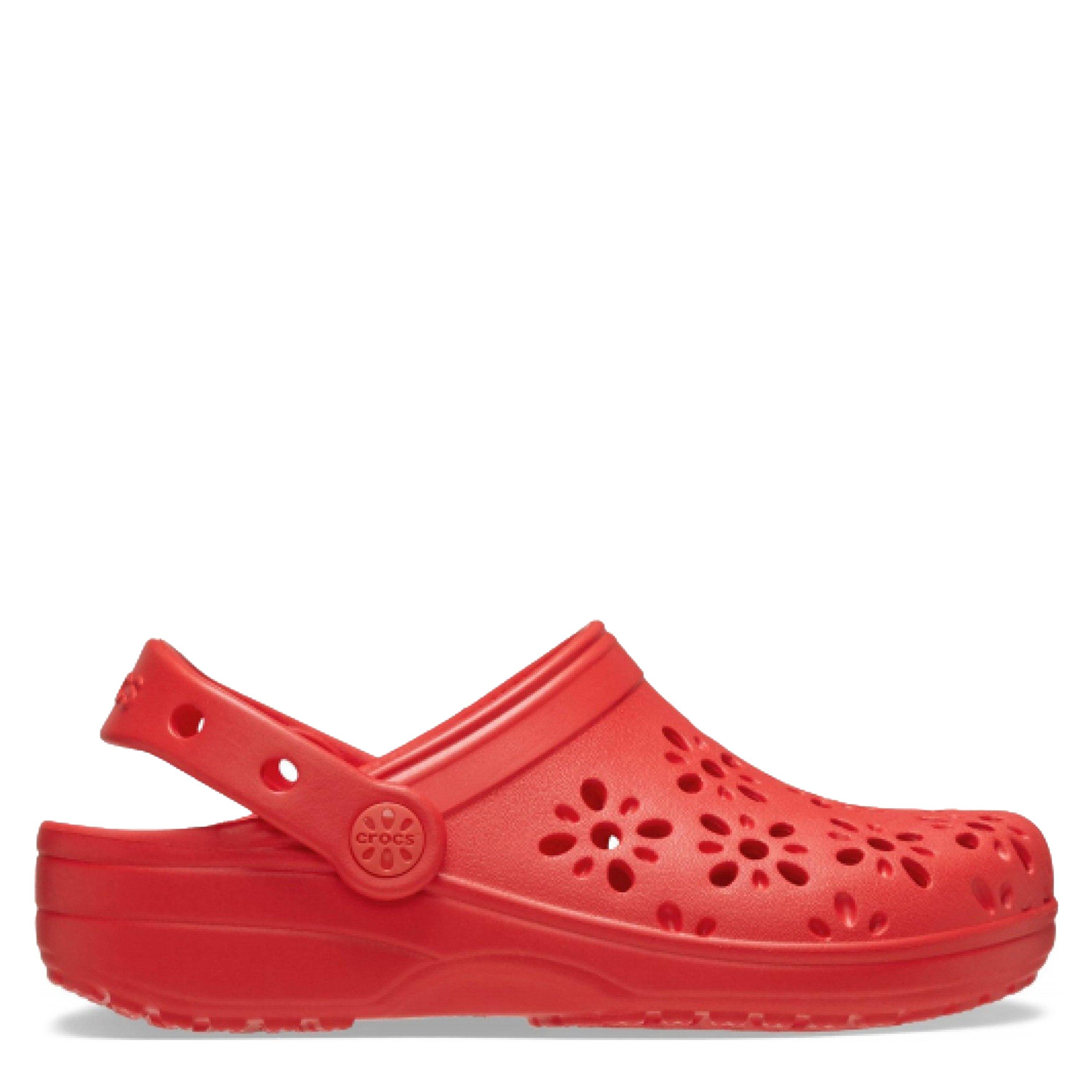 Cherry Red - Crocs - Unisex Kids Classic Floral Cut Clogs - 1