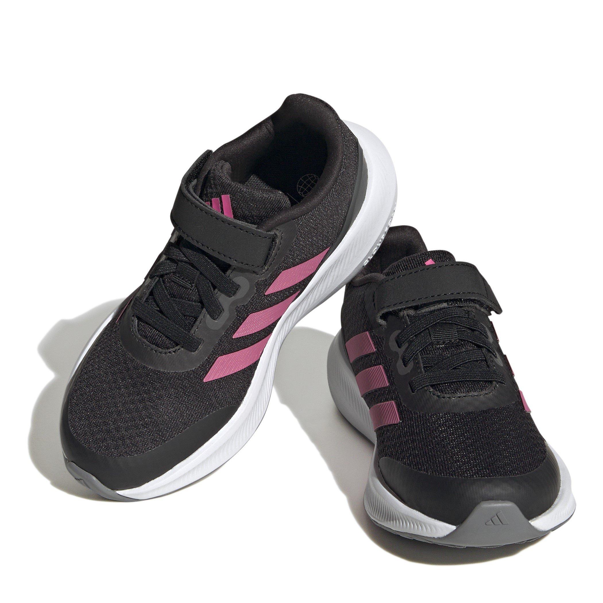 Zwart/Roze - adidas - Run Falcon 3 Children Girls Running Shoes - 3