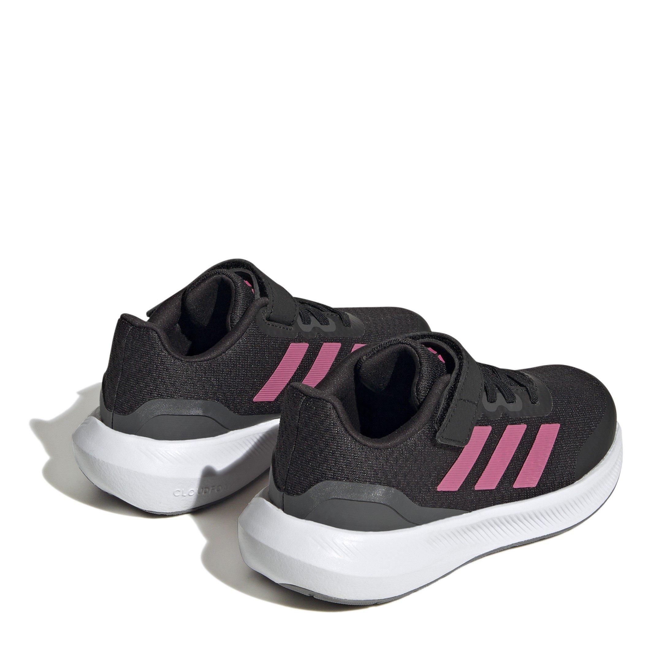 Zwart/Roze - adidas - Run Falcon 3 Children Girls Running Shoes - 4