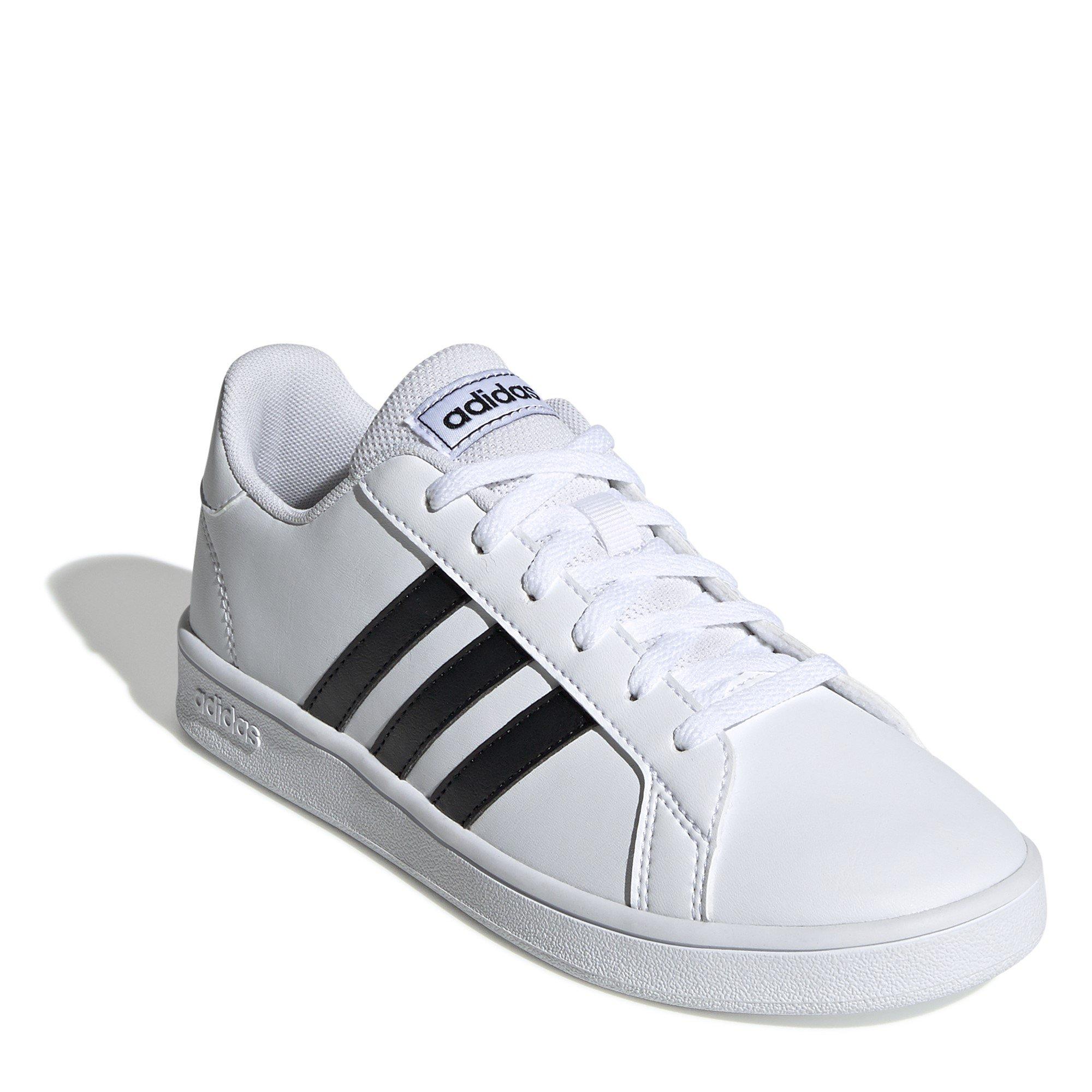White/Black - adidas - Grand Court Shoes Juniors - 3