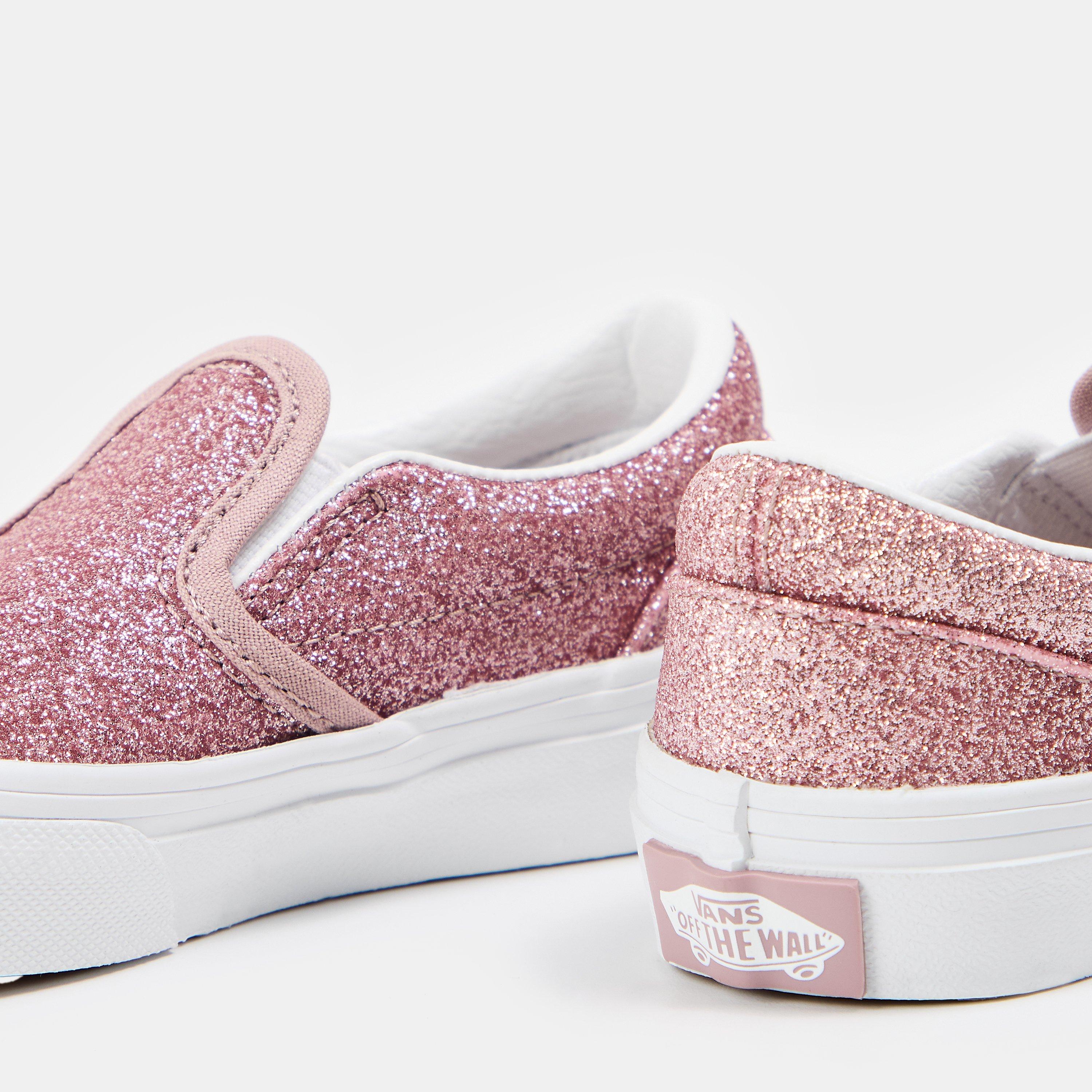 Rose Gold - Vans - Kids' Glitter Rose Gold Slip-On Canvas Trainers - 3