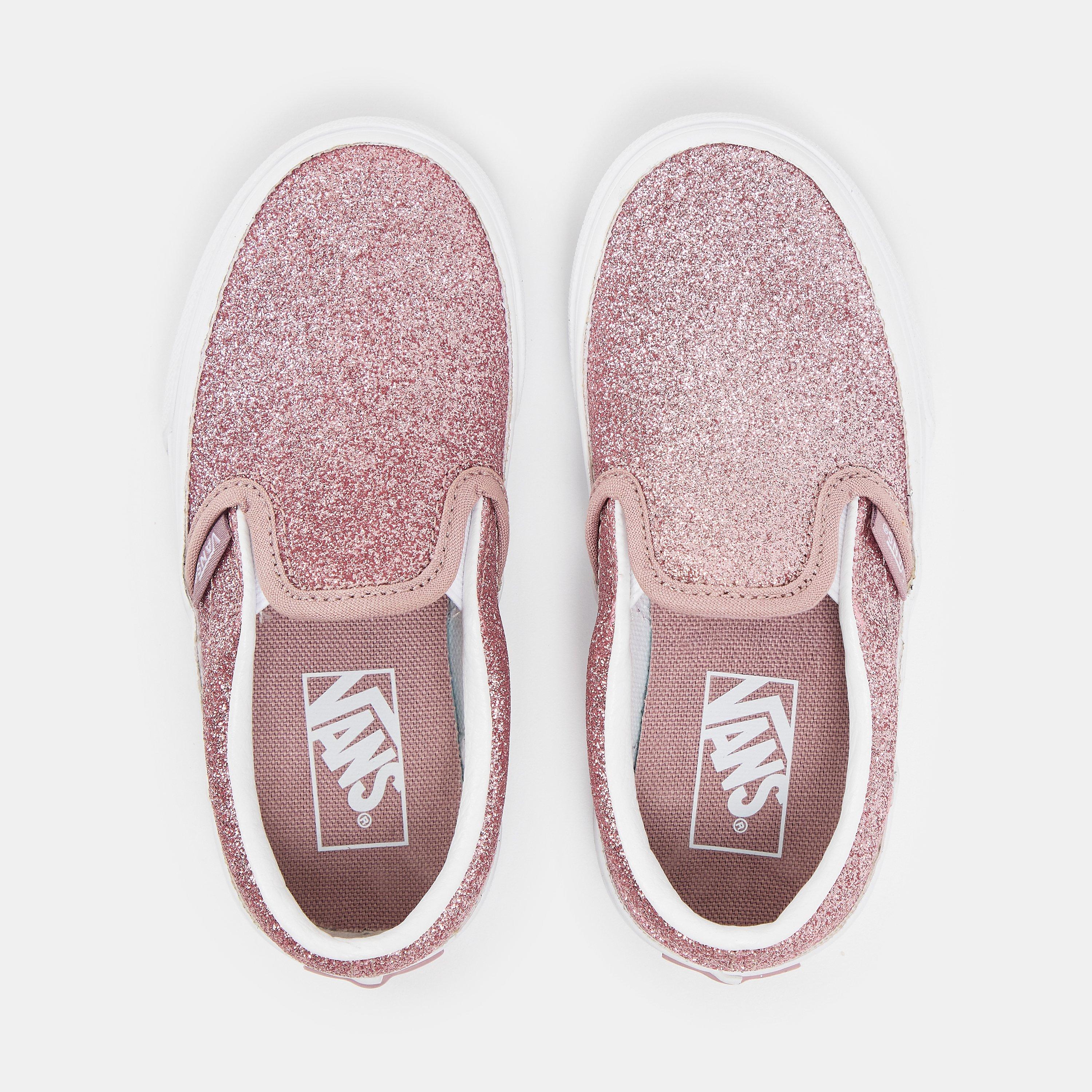 Rose Gold - Vans - Kids' Glitter Rose Gold Slip-On Canvas Trainers - 4