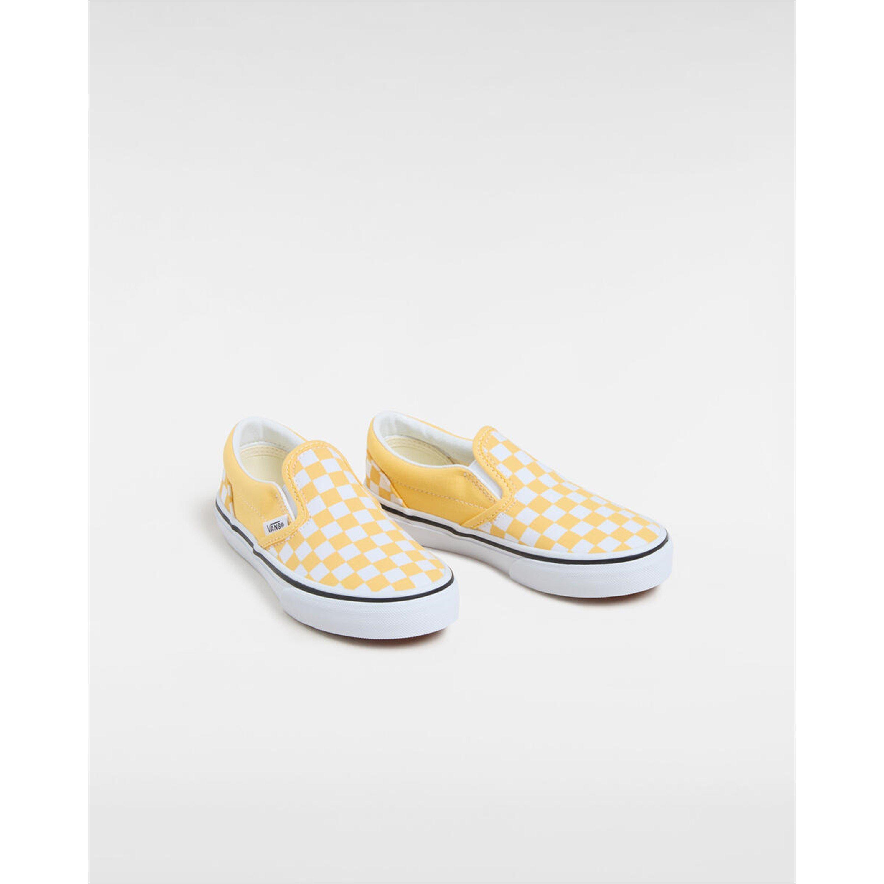 Banana Cream - Vans - Kids' Classic Color Theory Checker Canvas Slip-On Trainers - 2