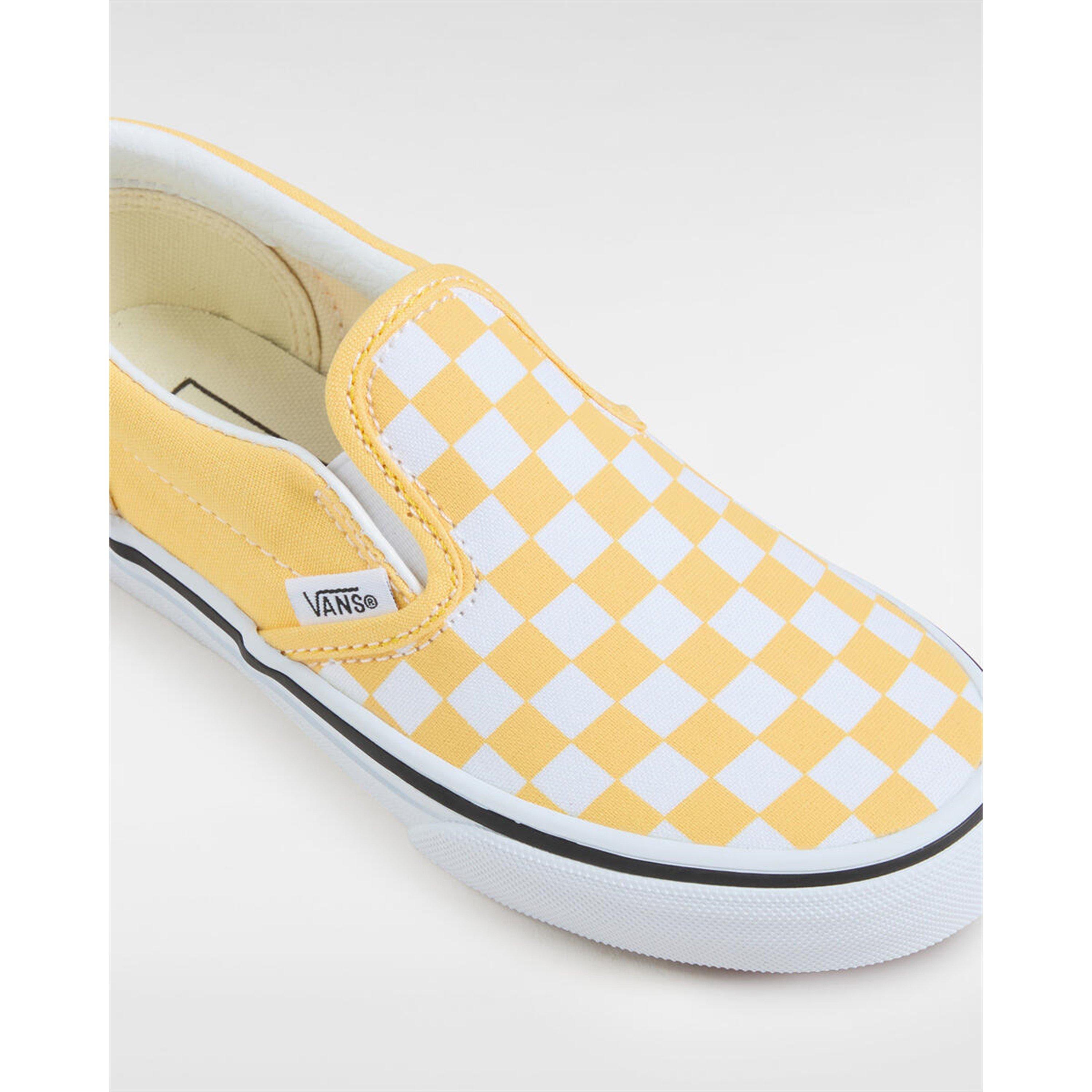 Banana Cream - Vans - Kids' Classic Color Theory Checker Canvas Slip-On Trainers - 4