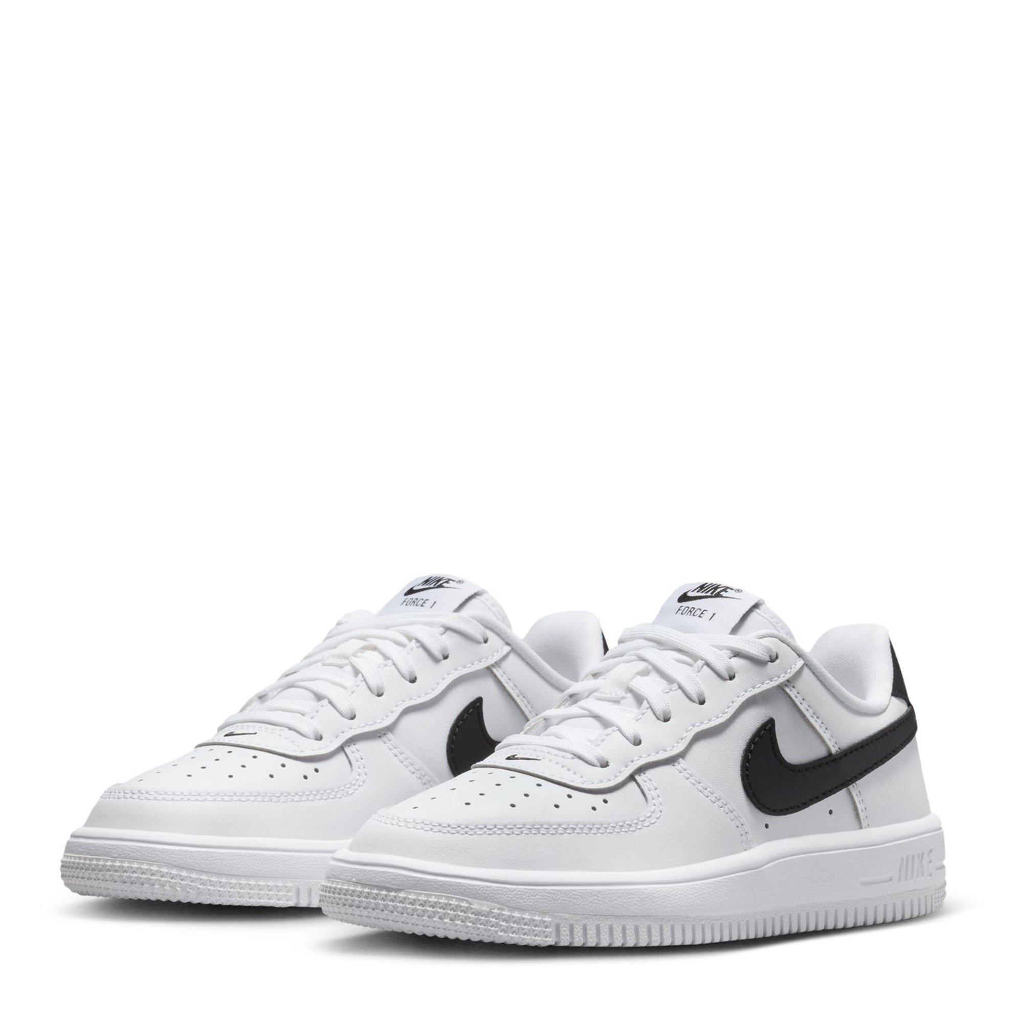 White/Black - Nike - Kids' Air Force 1 Easy Leather Runners - 3