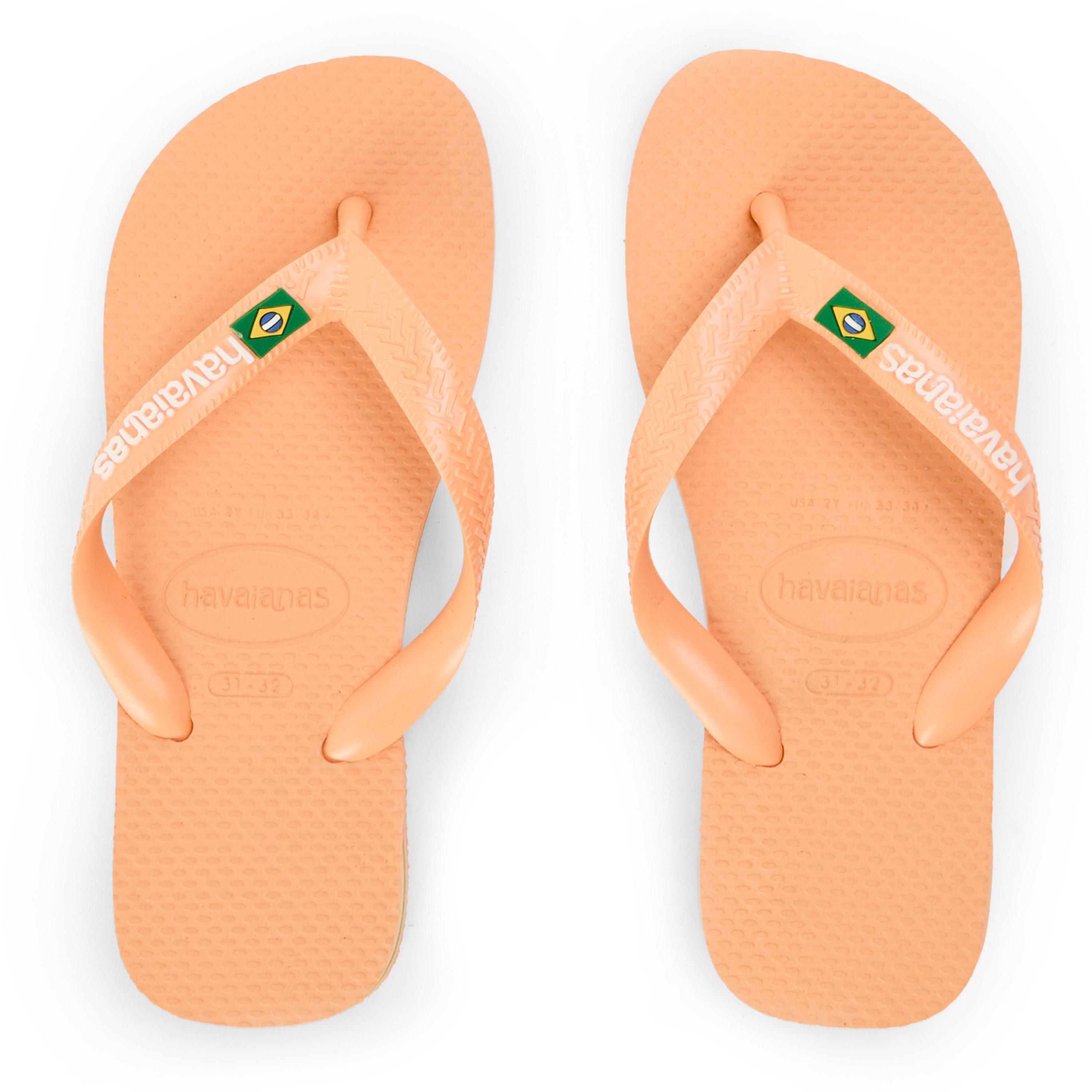 Peach - Havaianas - Kids' Brasil Logo Rose Gum Flip Flops - 4