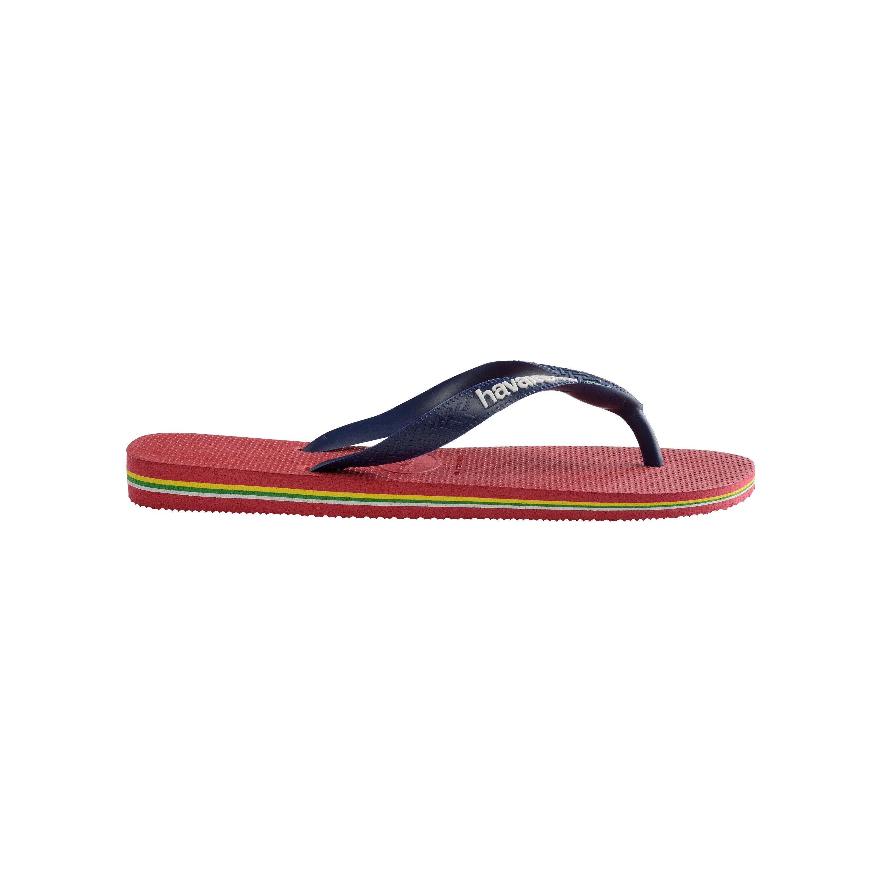 Havaianas Boys Kids' Brasil Logo Rose Gum Flip Flops - Red - 12C