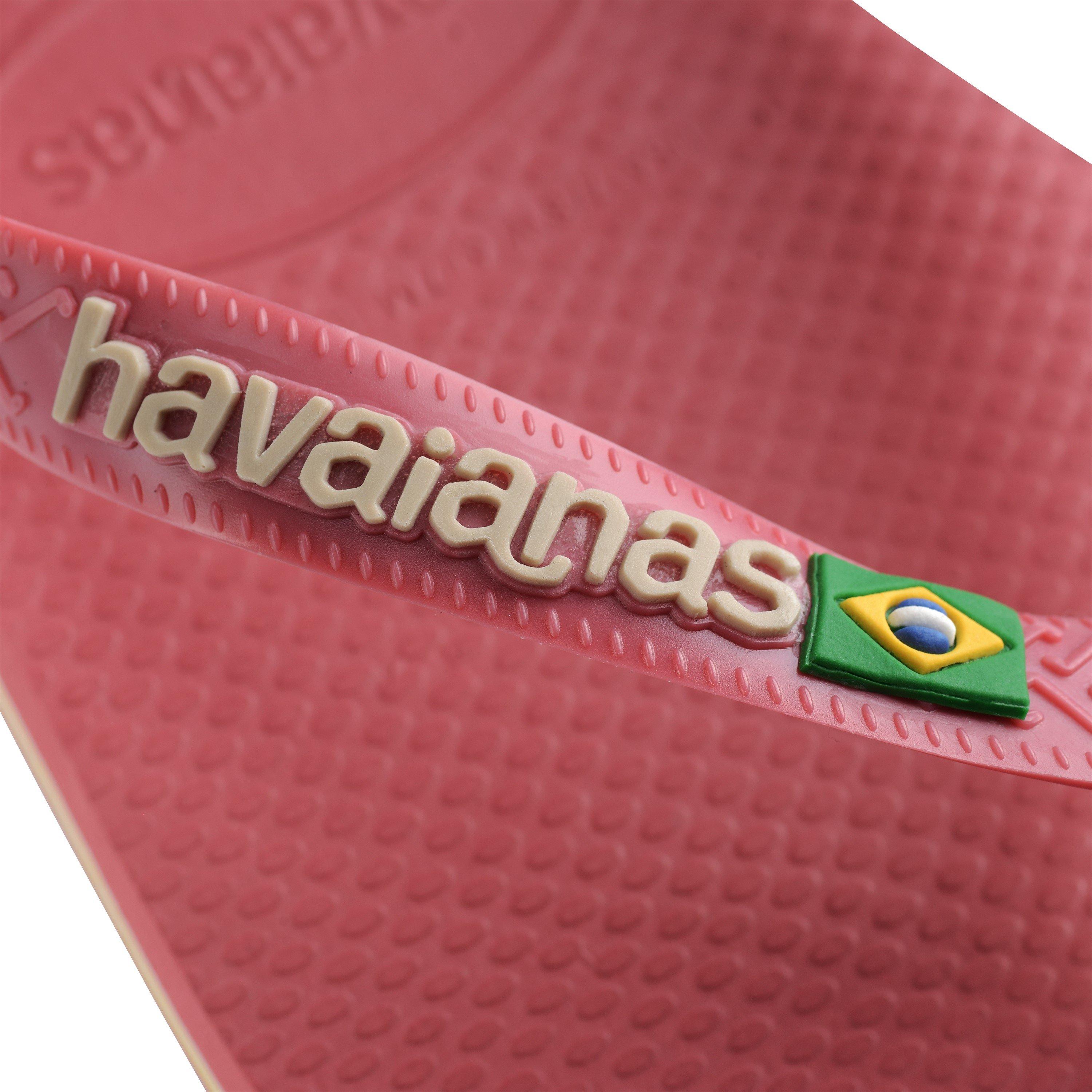 Pau - Havaianas - Kids' Brasil Logo Rose Gum Flip Flops - 5
