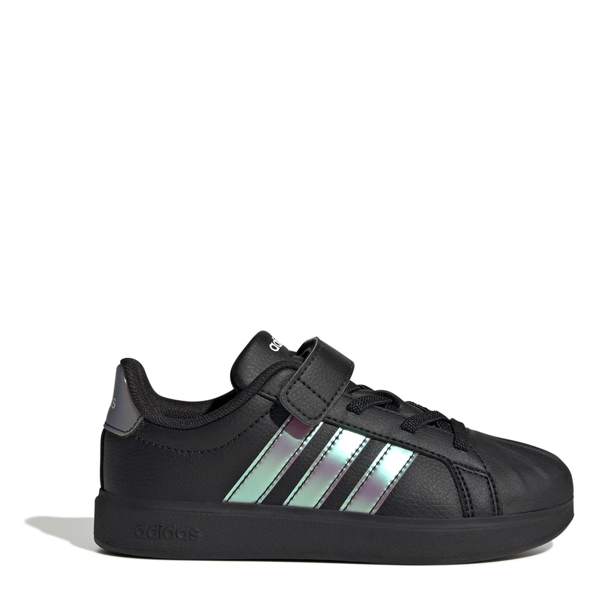 Adidas Girls Kids' Low-Top Trainers - Black/Irides - C12 (30.5)