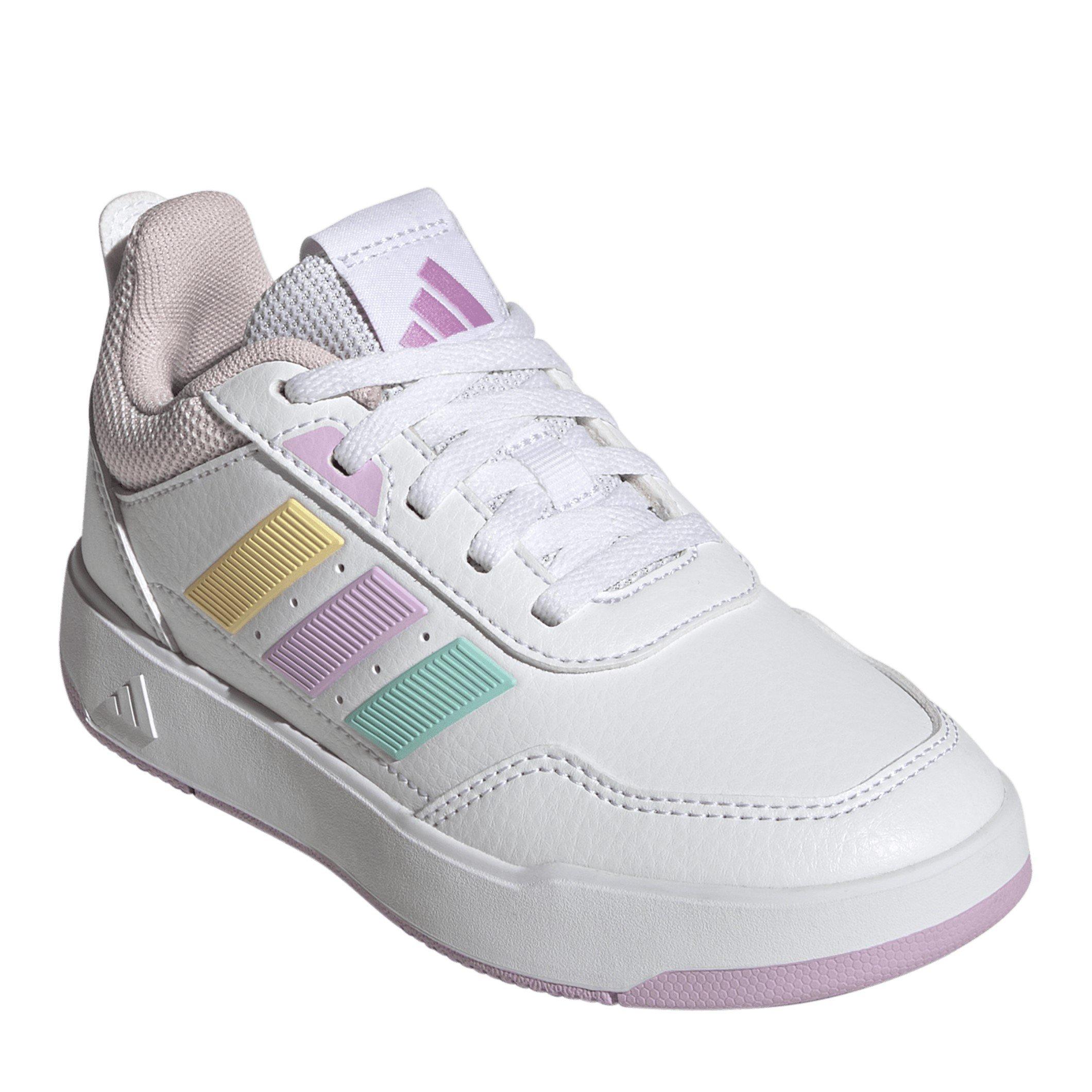 Wht/Lilac/Aqua - adidas - Kids' Low-Top Trainers - 3