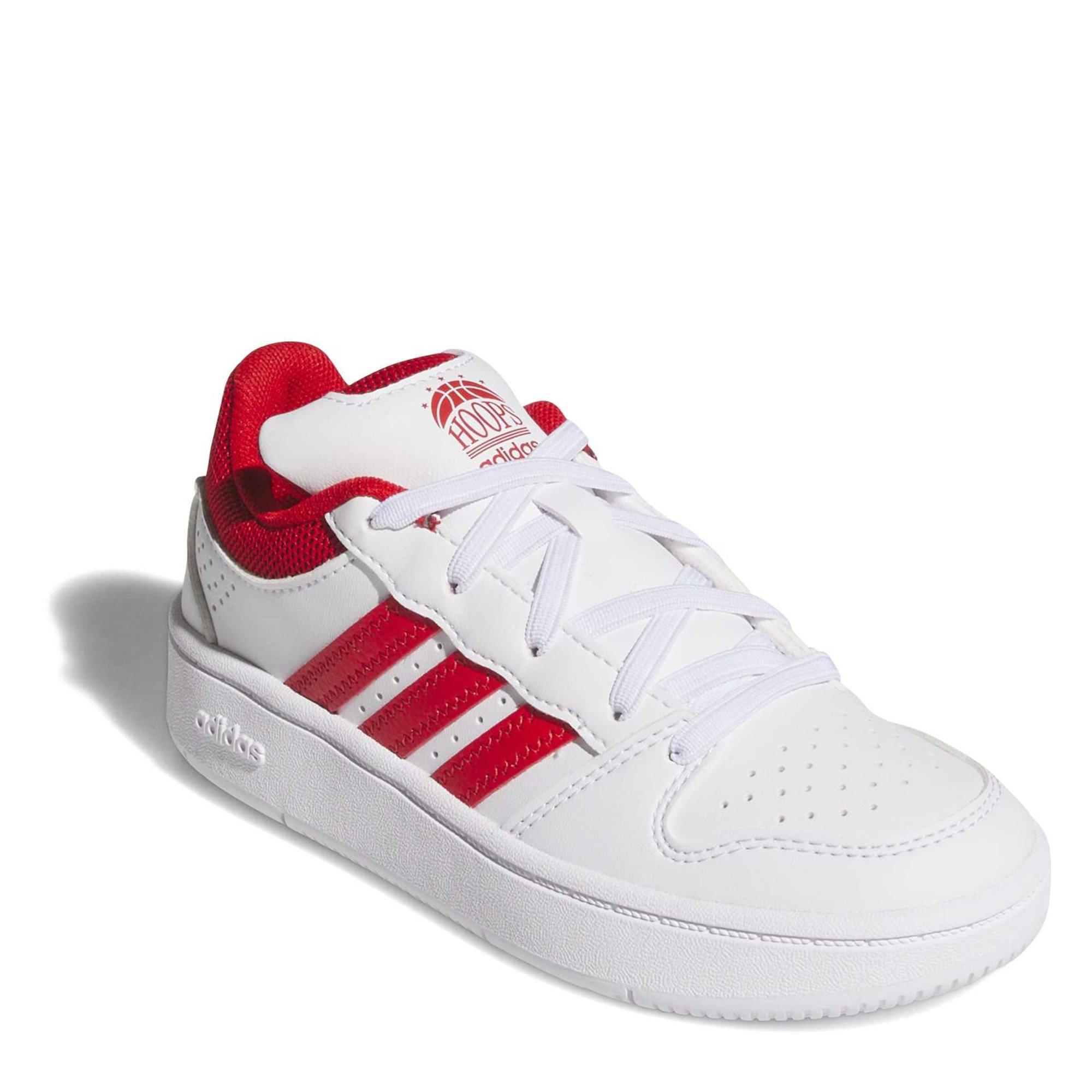  White/Red - adidas - Kids' Basketball Trainers - 3