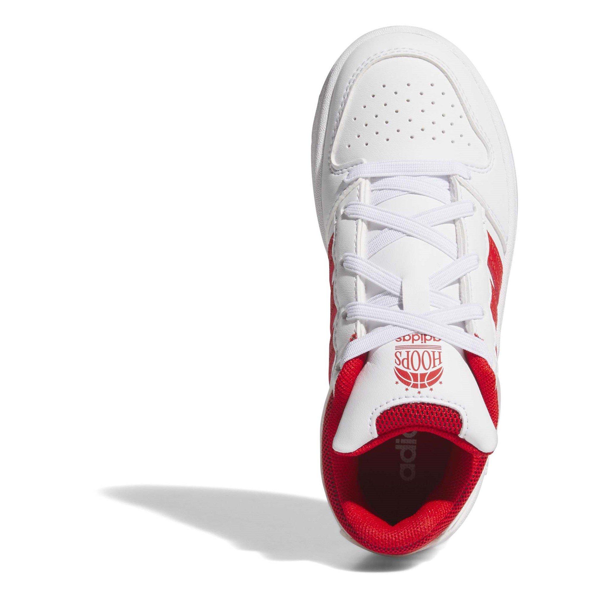  White/Red - adidas - Kids' Basketball Trainers - 5