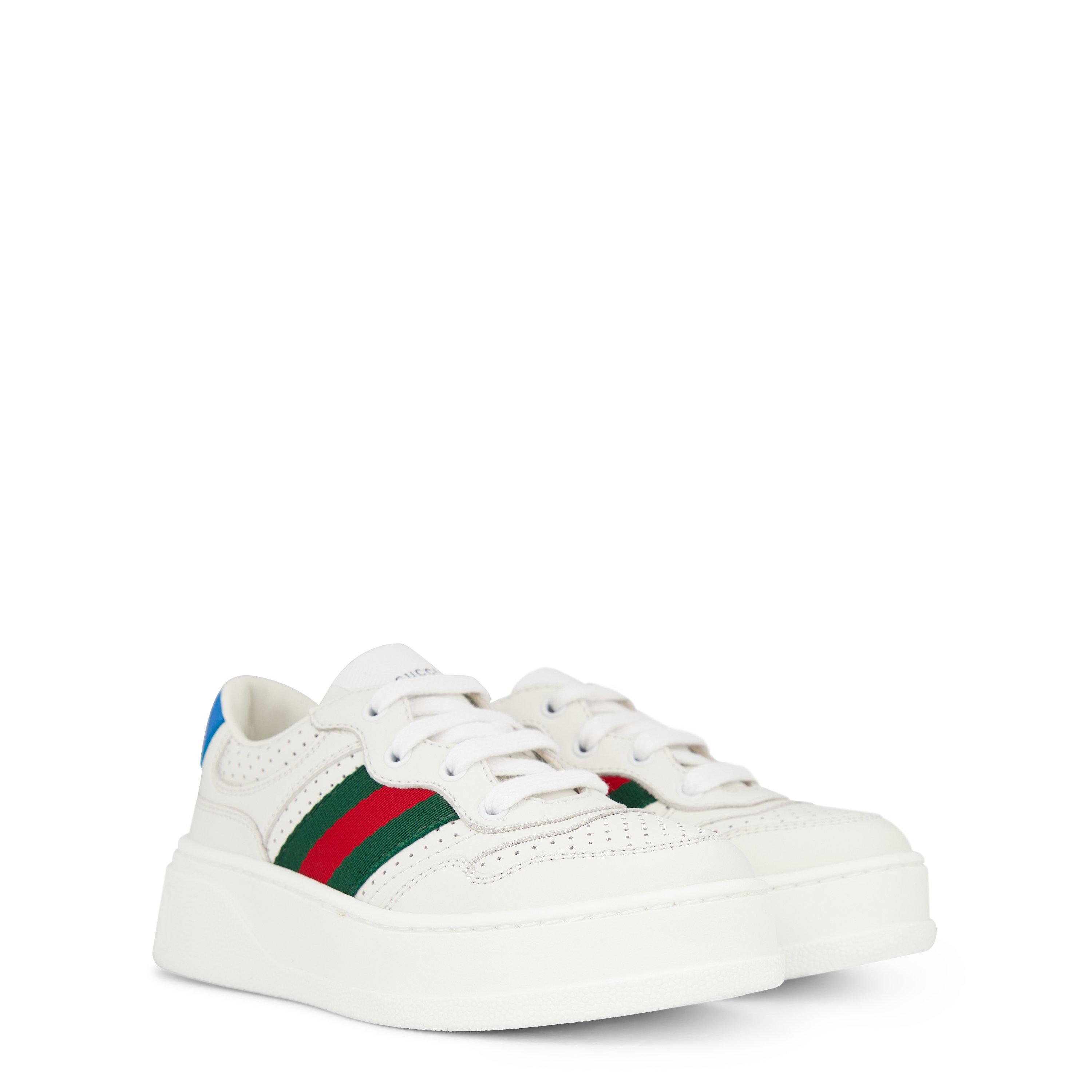 White 9060 - Gucci - Leather Webbed Trainers Juniors - 3