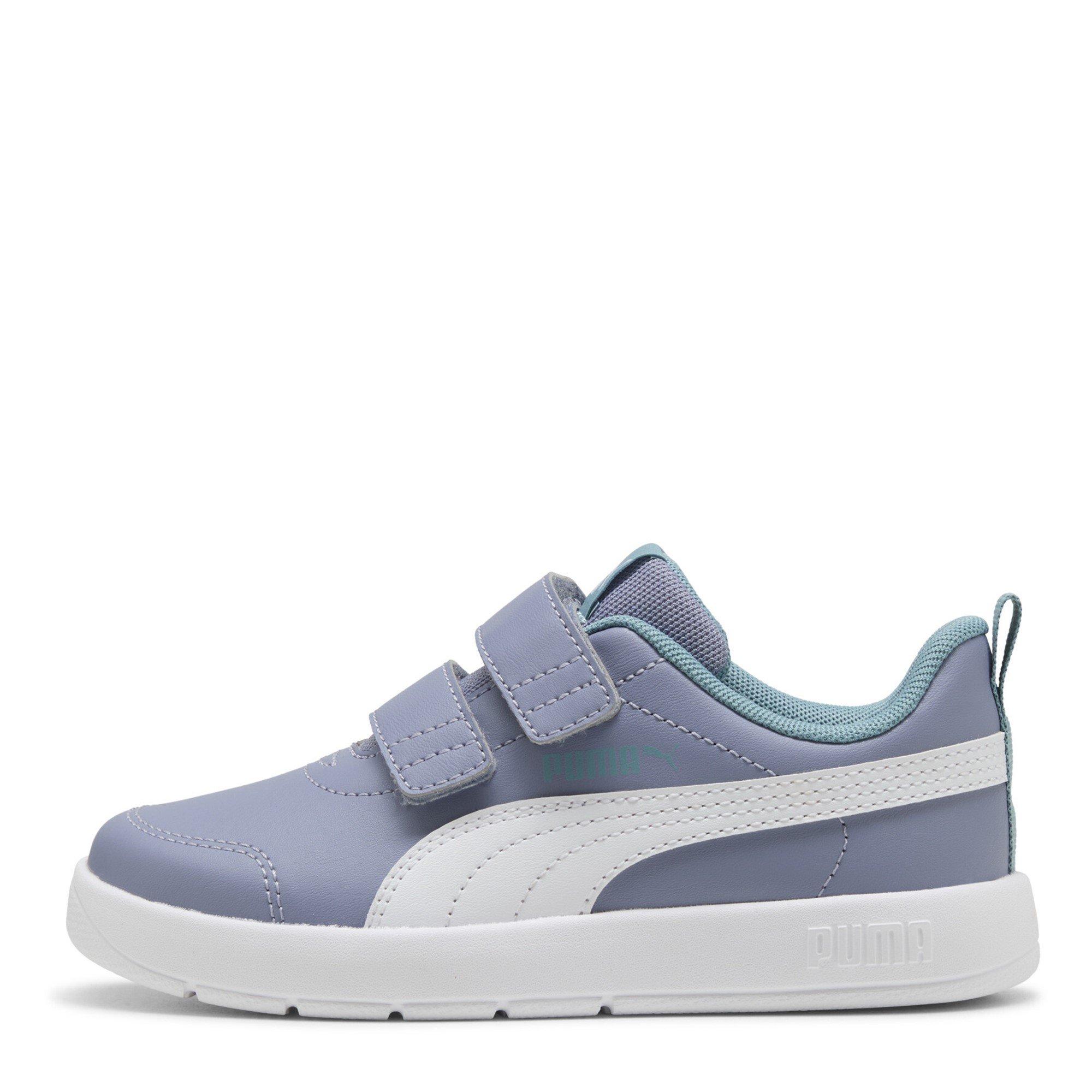 Gray Sky/Blue - Puma - Courtflex V3 Childrens Shoes - 2