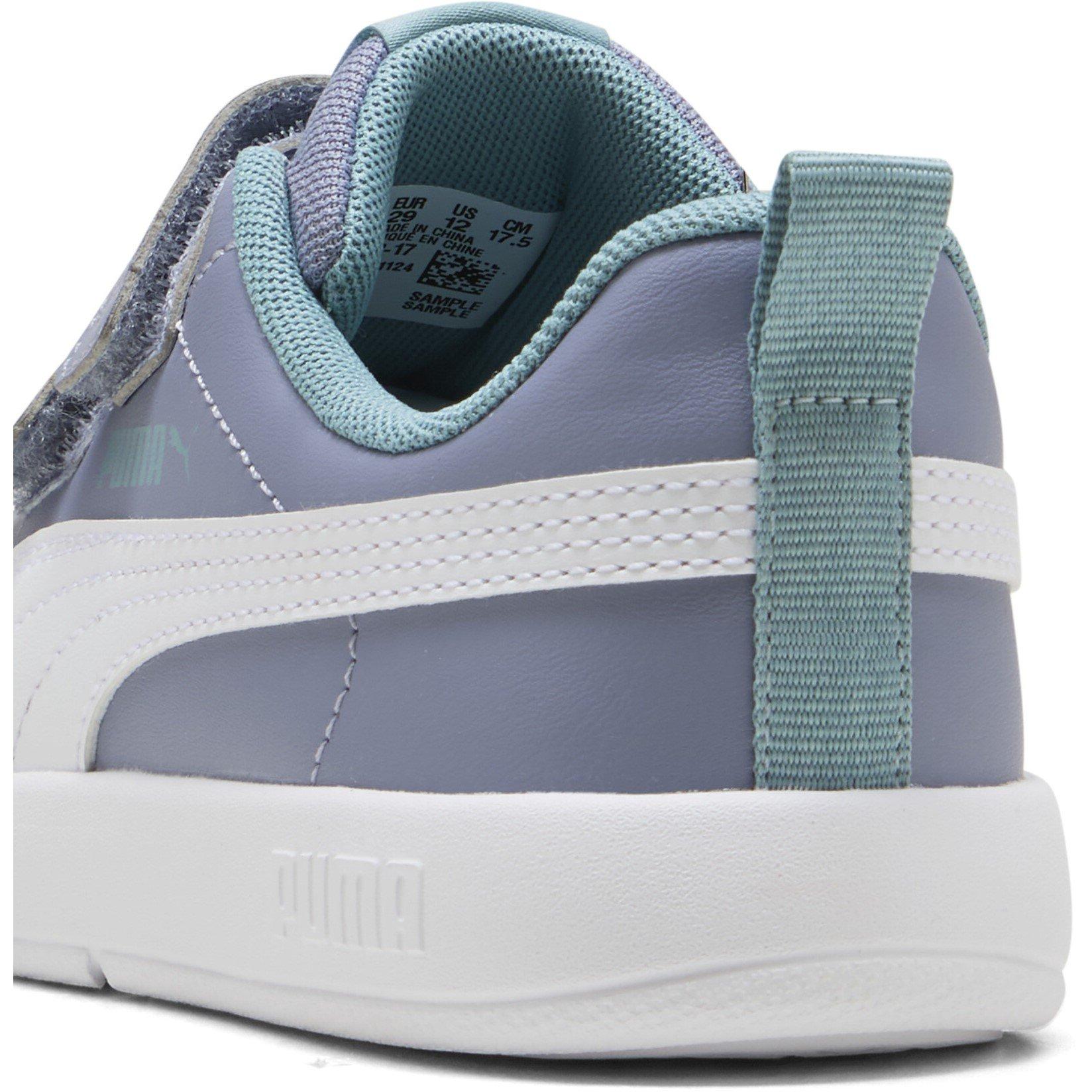 Gray Sky/Blue - Puma - Courtflex V3 Childrens Shoes - 5