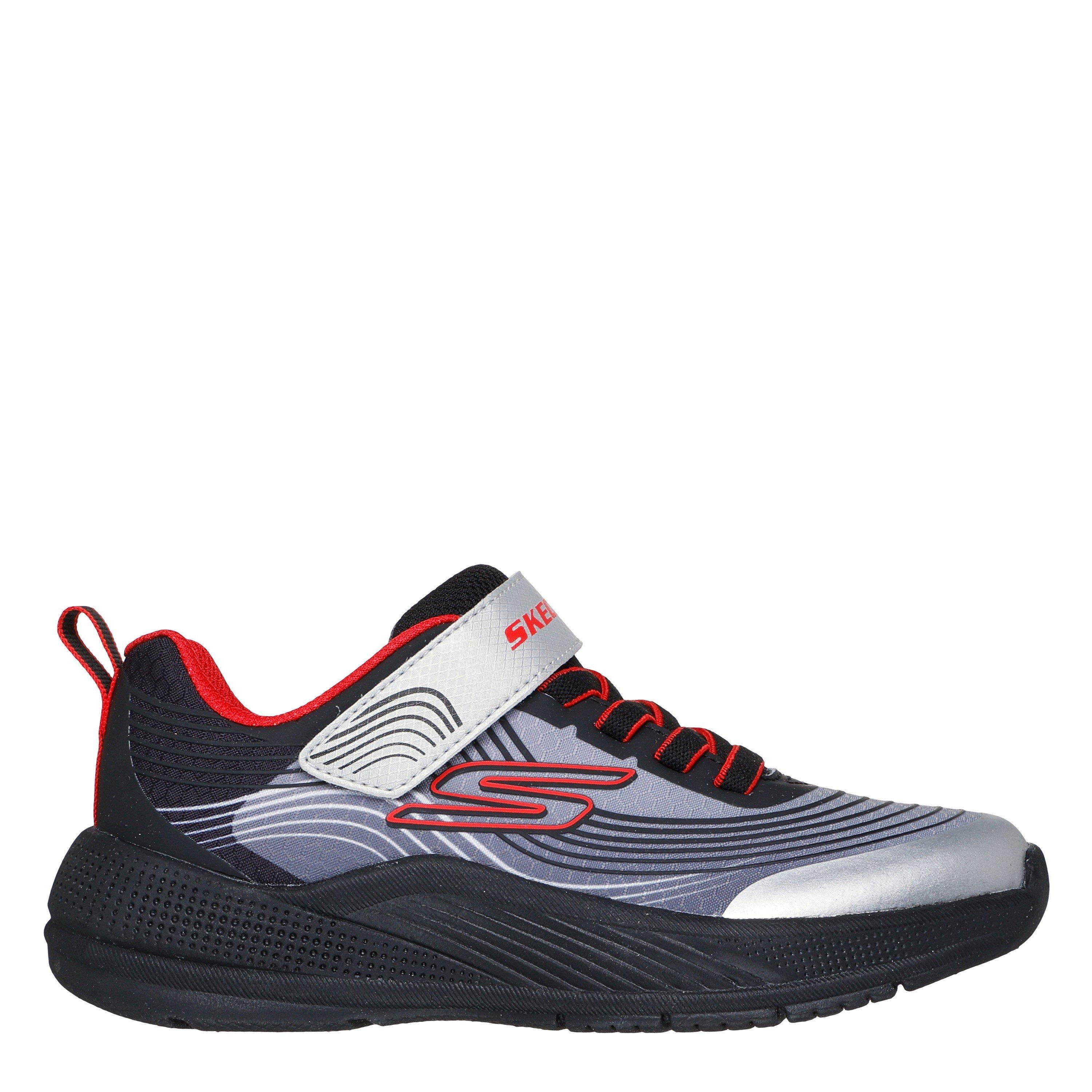 Skechers  Kids' Lightweight Gore And Strap Runners - Sliver/Red - C7 (24)