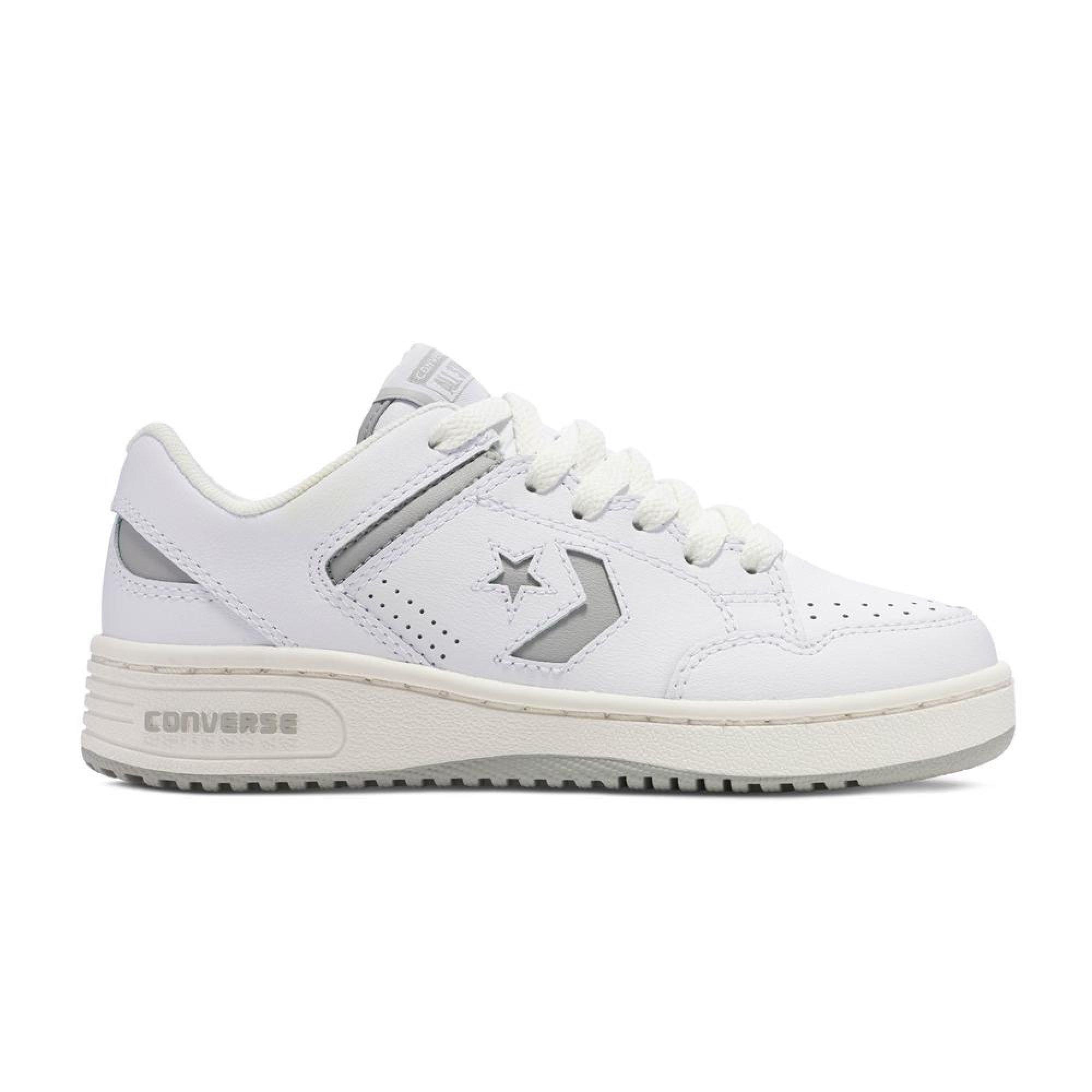 119-White/Gre - Converse - Kids' Weapon Leather Low-Top Trainers - 1