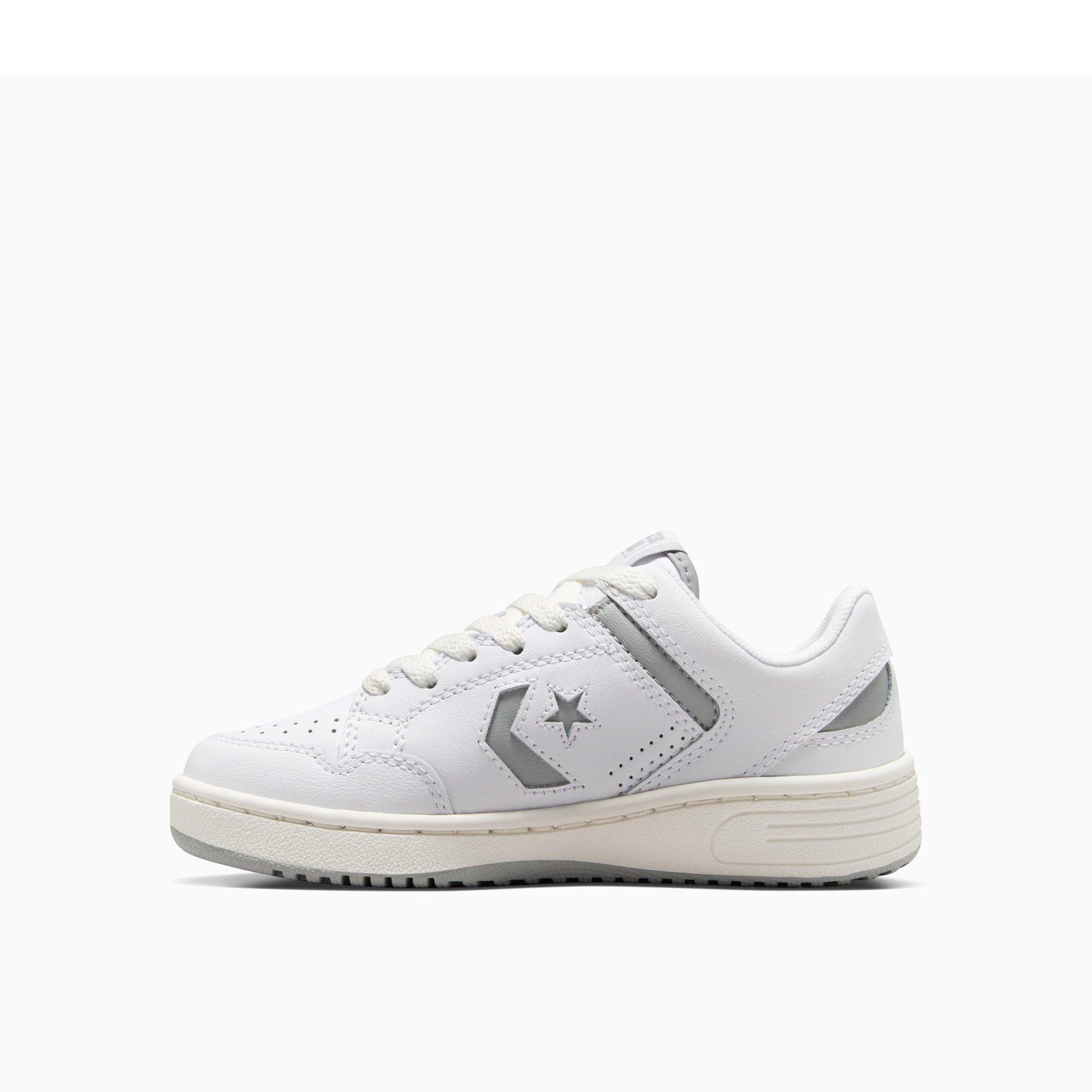 119-White/Gre - Converse - Kids' Weapon Leather Low-Top Trainers - 2