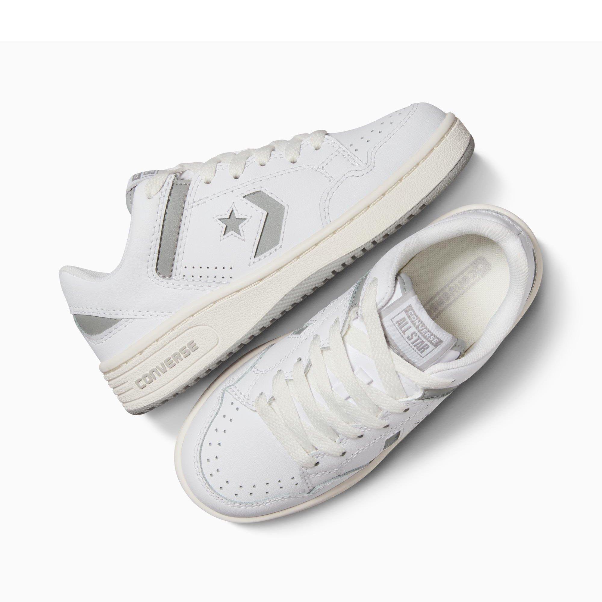 119-White/Gre - Converse - Kids' Weapon Leather Low-Top Trainers - 4