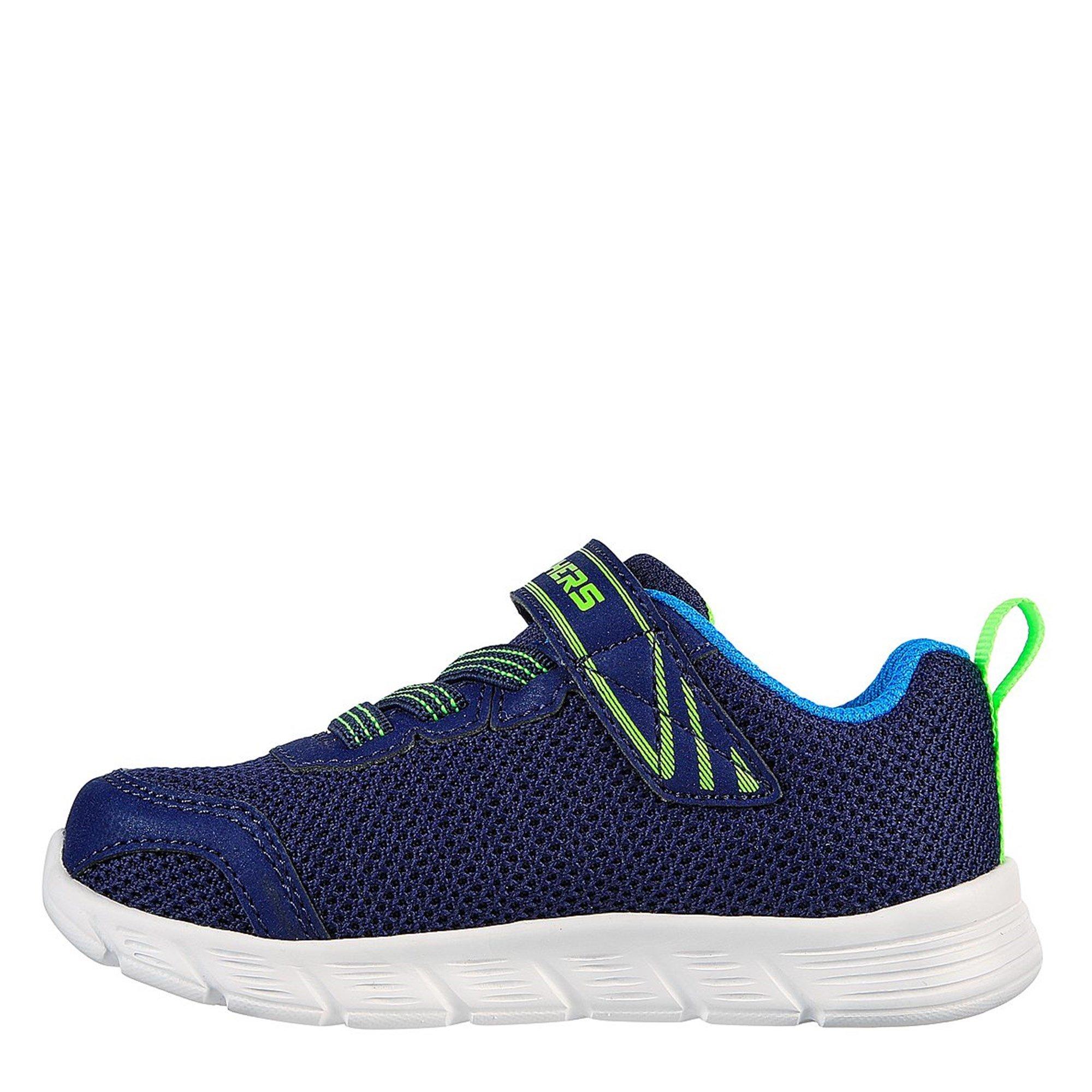 Navy/Lime - Skechers - Comfy Flex Infant Boys Trainers - 2