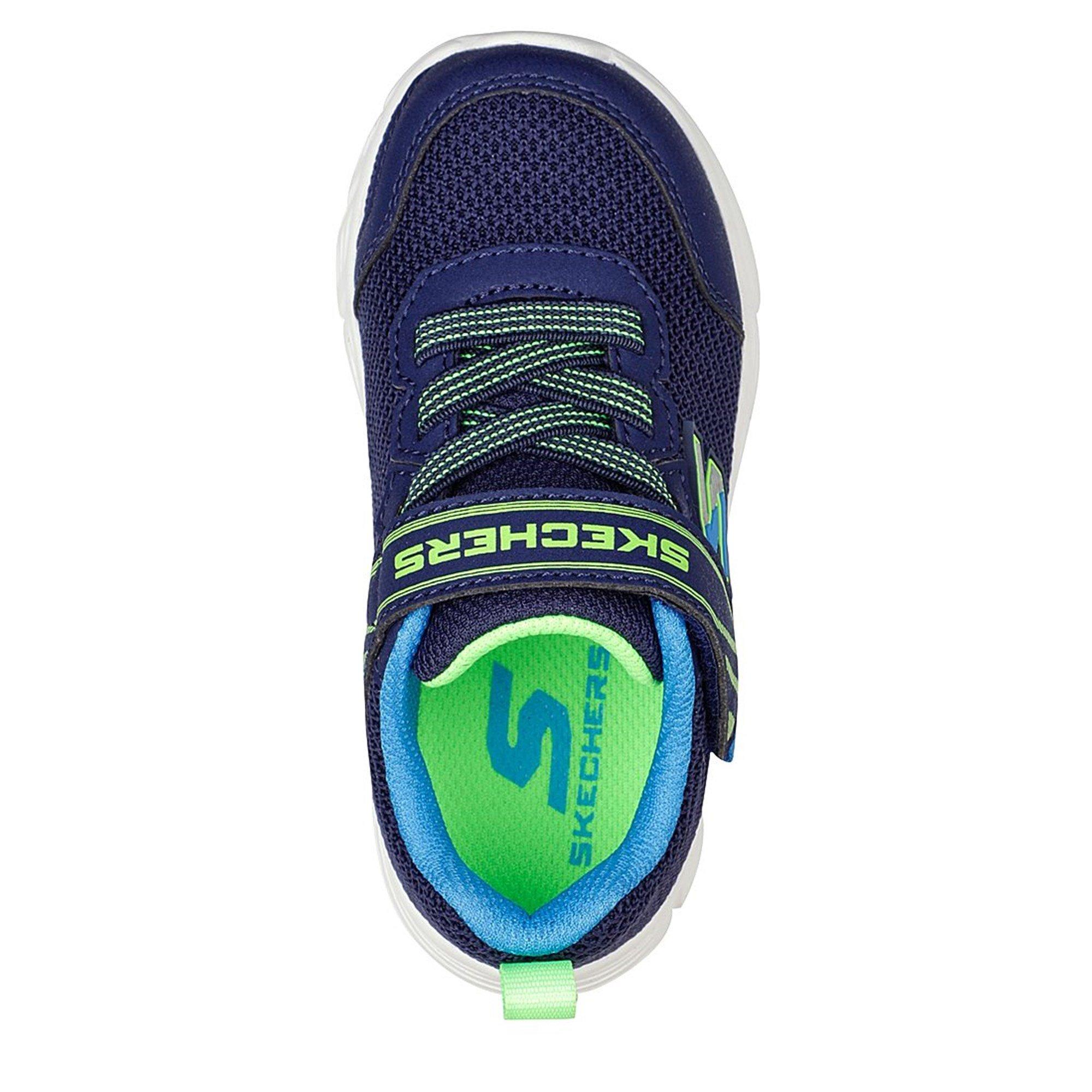 Navy/Lime - Skechers - Comfy Flex Infant Boys Trainers - 5