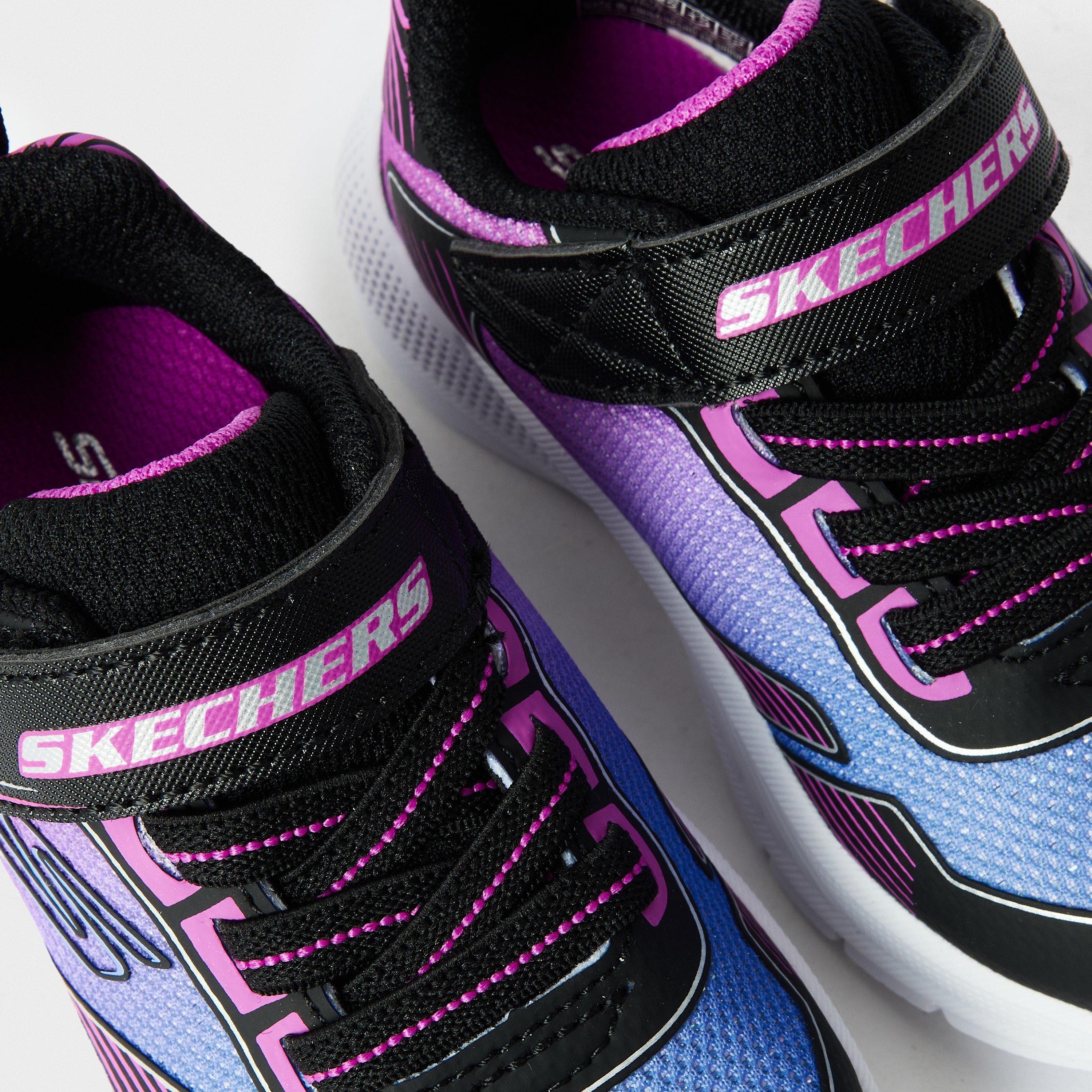 Nero/Rosa - Skechers - Gore And Strap Ombre Sparkle Mesh S Runners Girls - 5