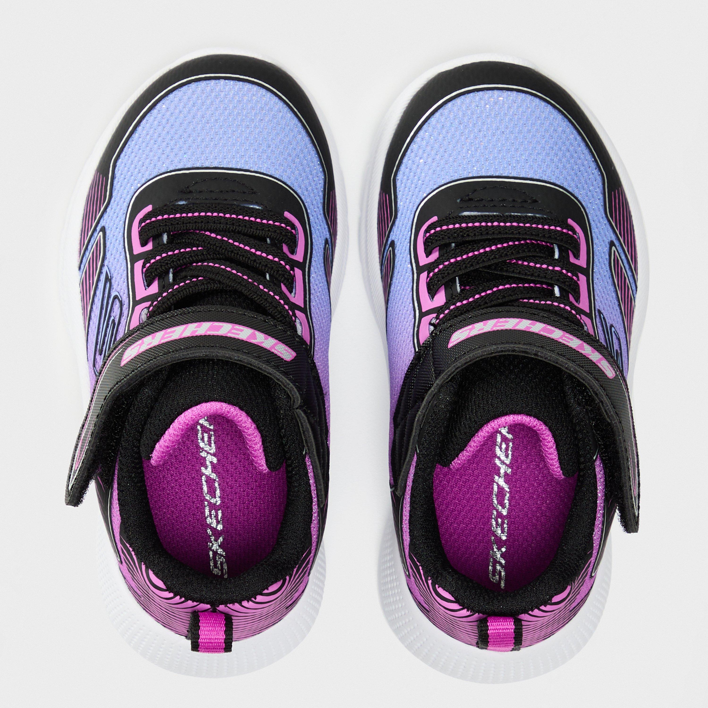 Nero/Rosa - Skechers - Gore And Strap Ombre Sparkle Mesh S Runners Girls - 6