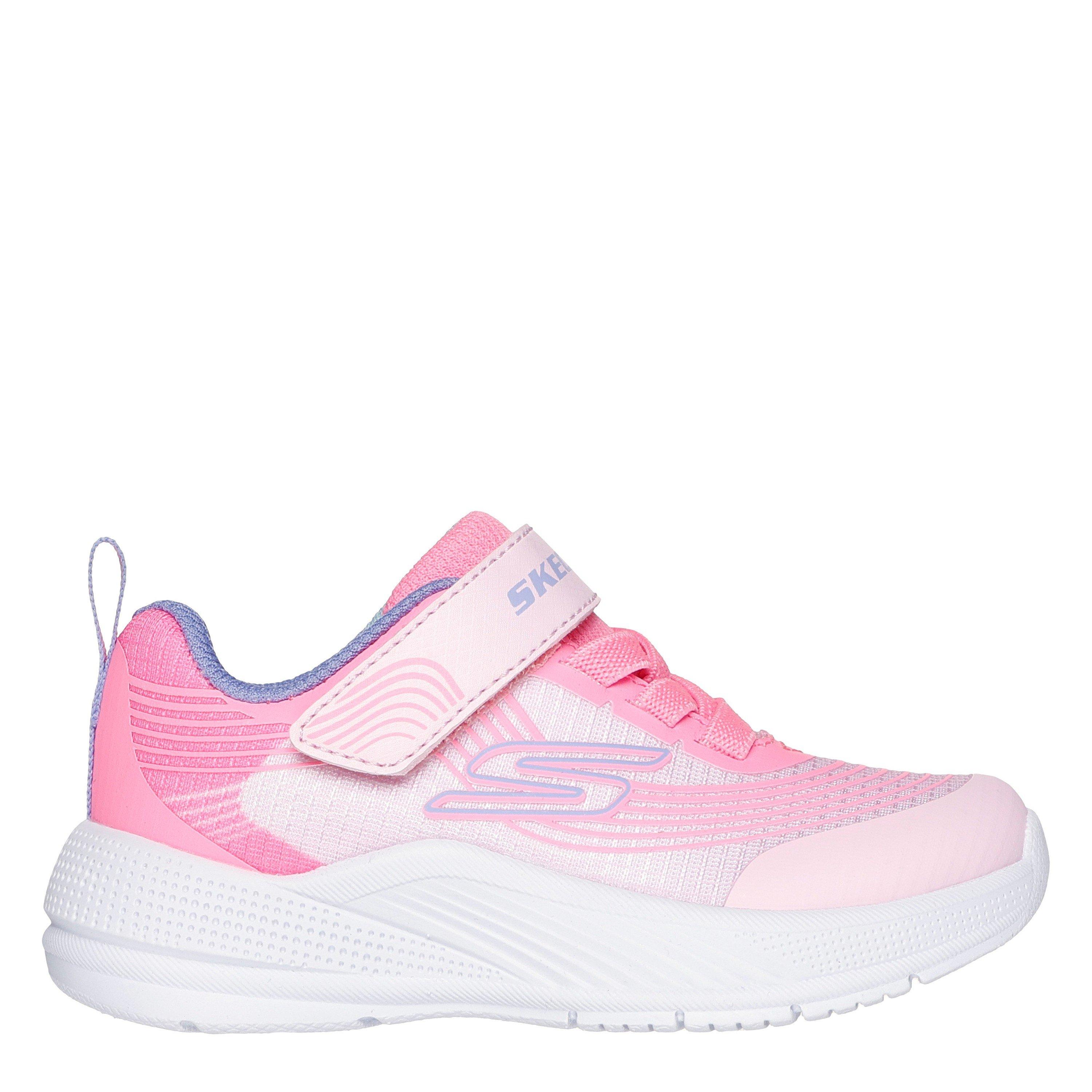 Skechers  Kids' Gore And Strap Ombre Sparkle Mesh Microspec Runners - Pink/ - C7 (24)