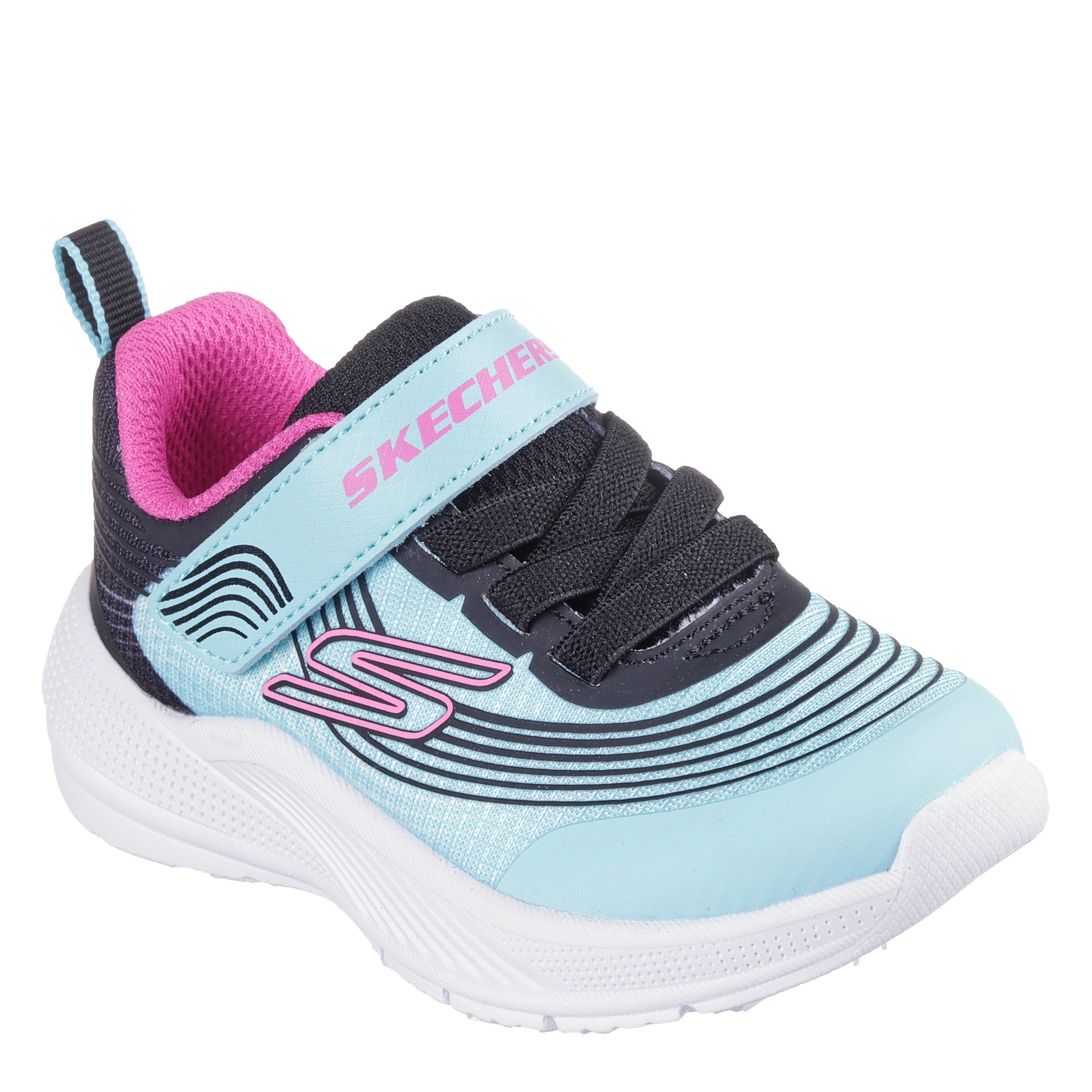Navy/Multi - Skechers - Kids' Gore And Strap Ombre Sparkle Mesh Microspec Runners - 3