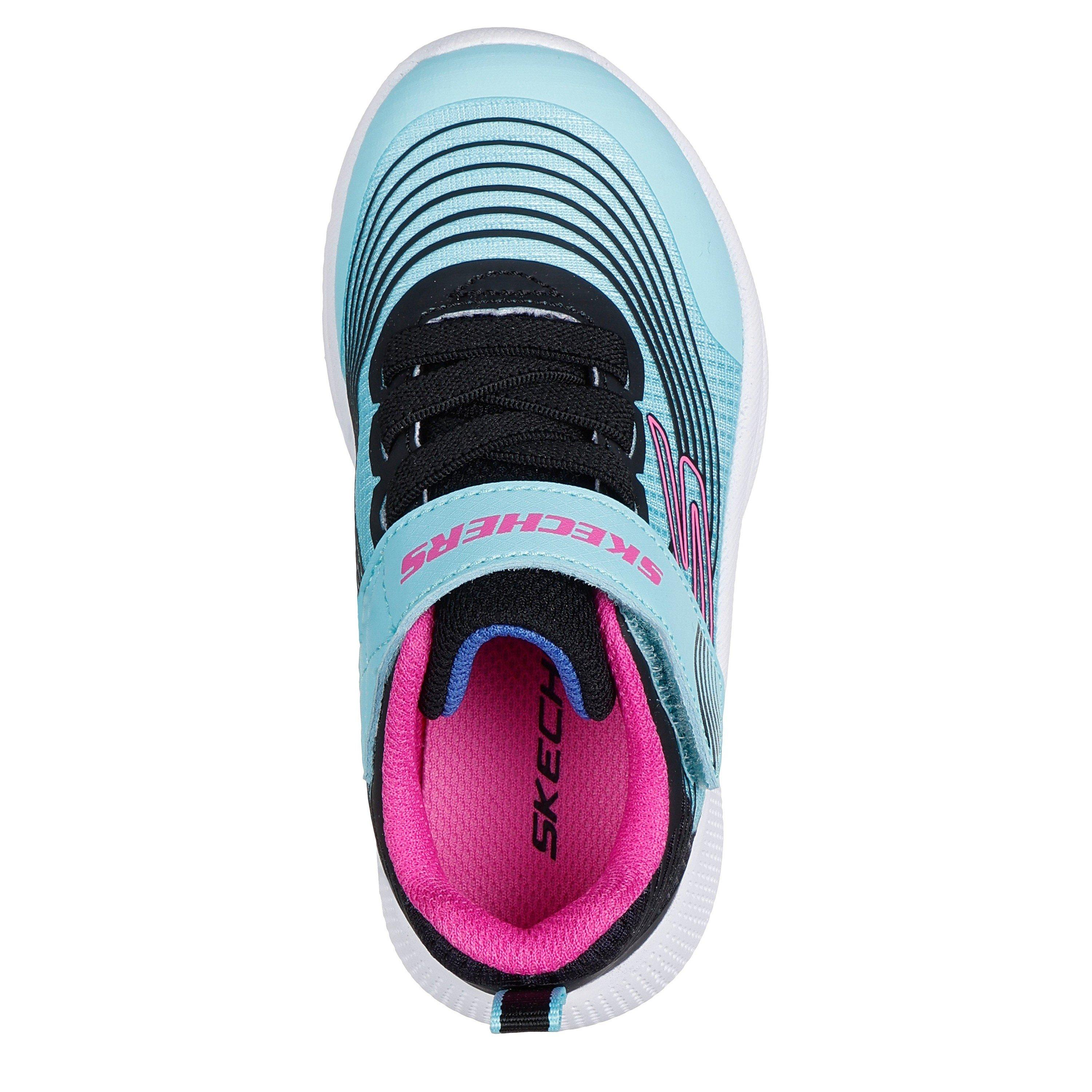 Navy/Multi - Skechers - Kids' Gore And Strap Ombre Sparkle Mesh Microspec Runners - 4