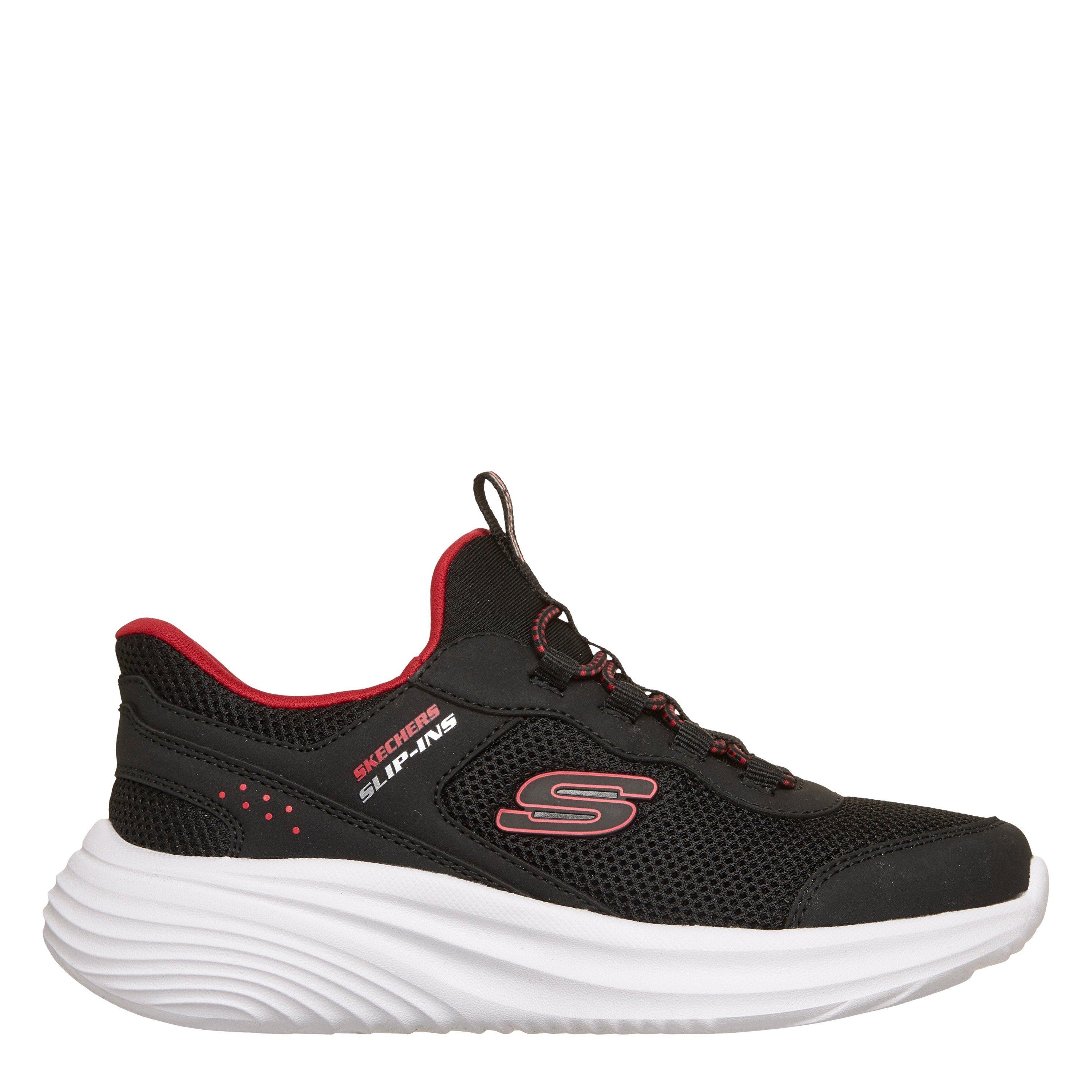 Skechers Boys Kids' Bounder Slip On Runners - Black/Red - 2 (35)