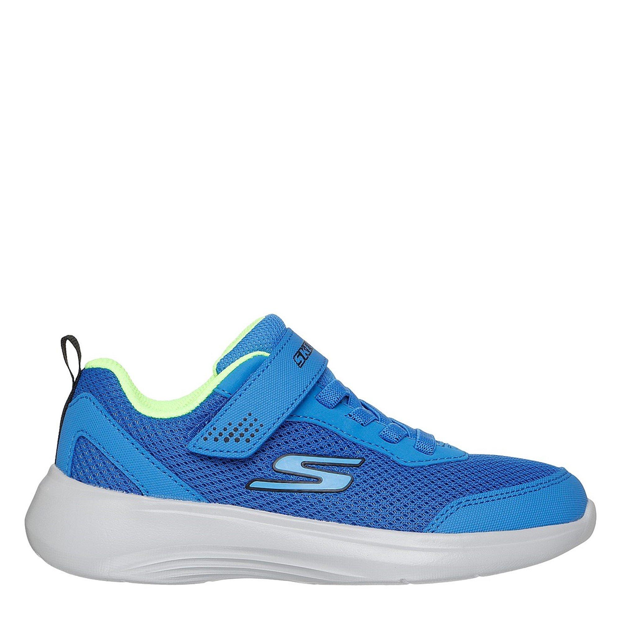 Blue/Lime - Skechers - Lightweight Gore & Strap Sneaker Runners Boys - 3