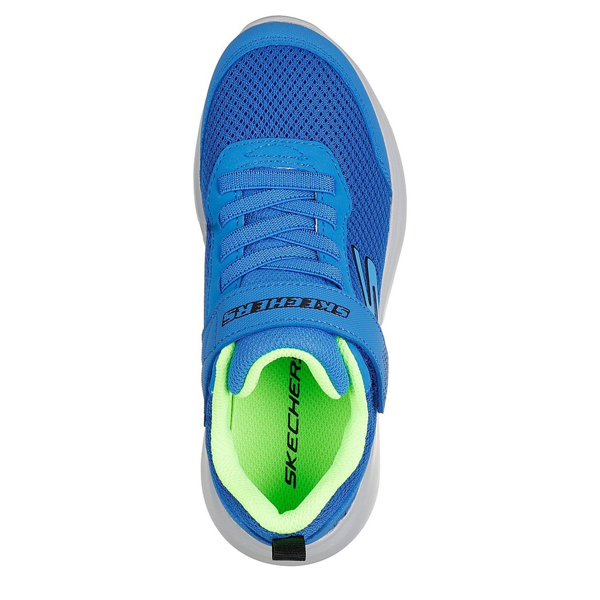 Blue/Lime - Skechers - Lightweight Gore & Strap Sneaker Runners Boys - 5