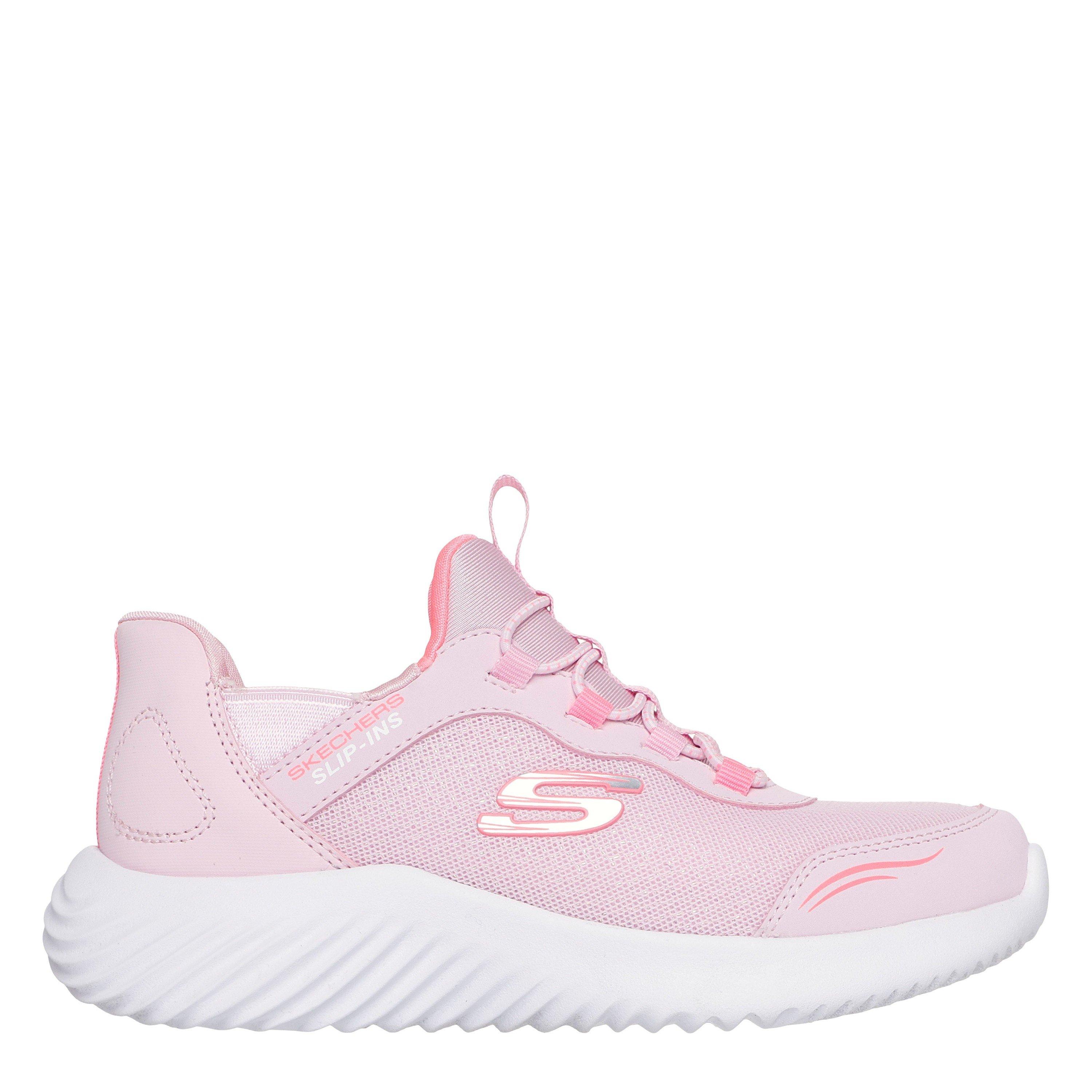 Skechers Girls Slip-Ins Bounder Shoes Childrens - Pink/White - C12 (30)