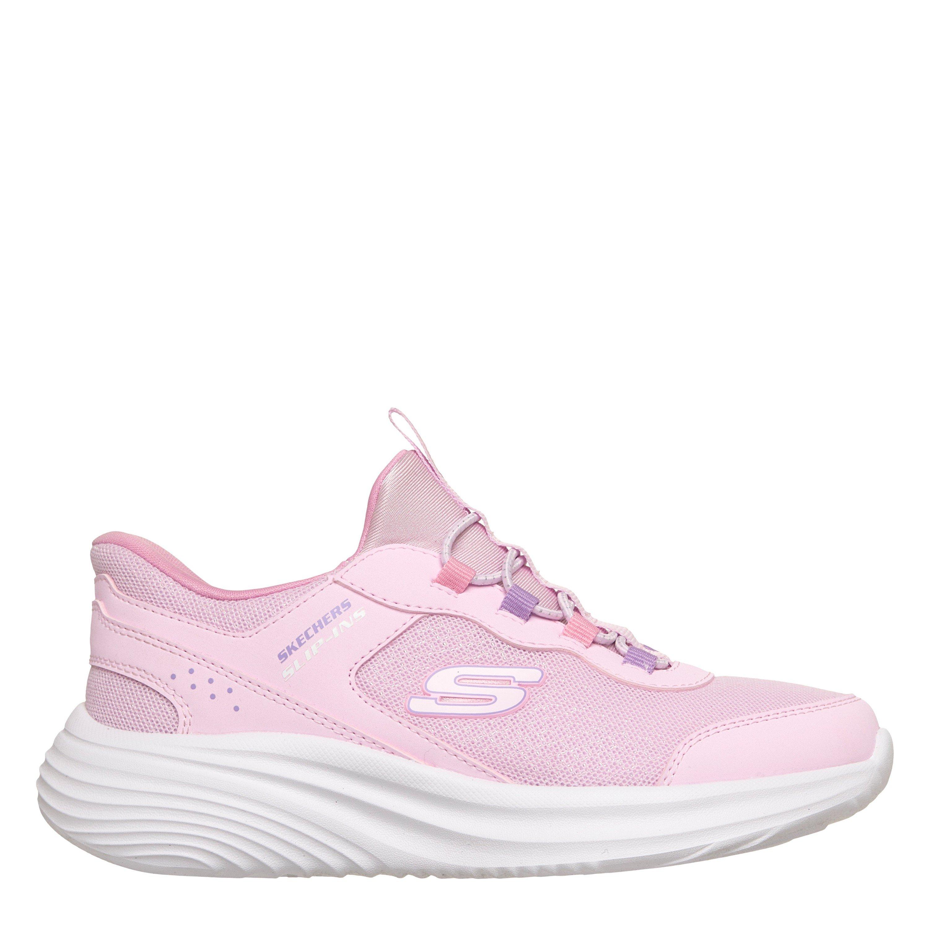 Skechers Girls Slip-Ins Bounder Shoes Childrens - Pink/White - C11 (28.5)