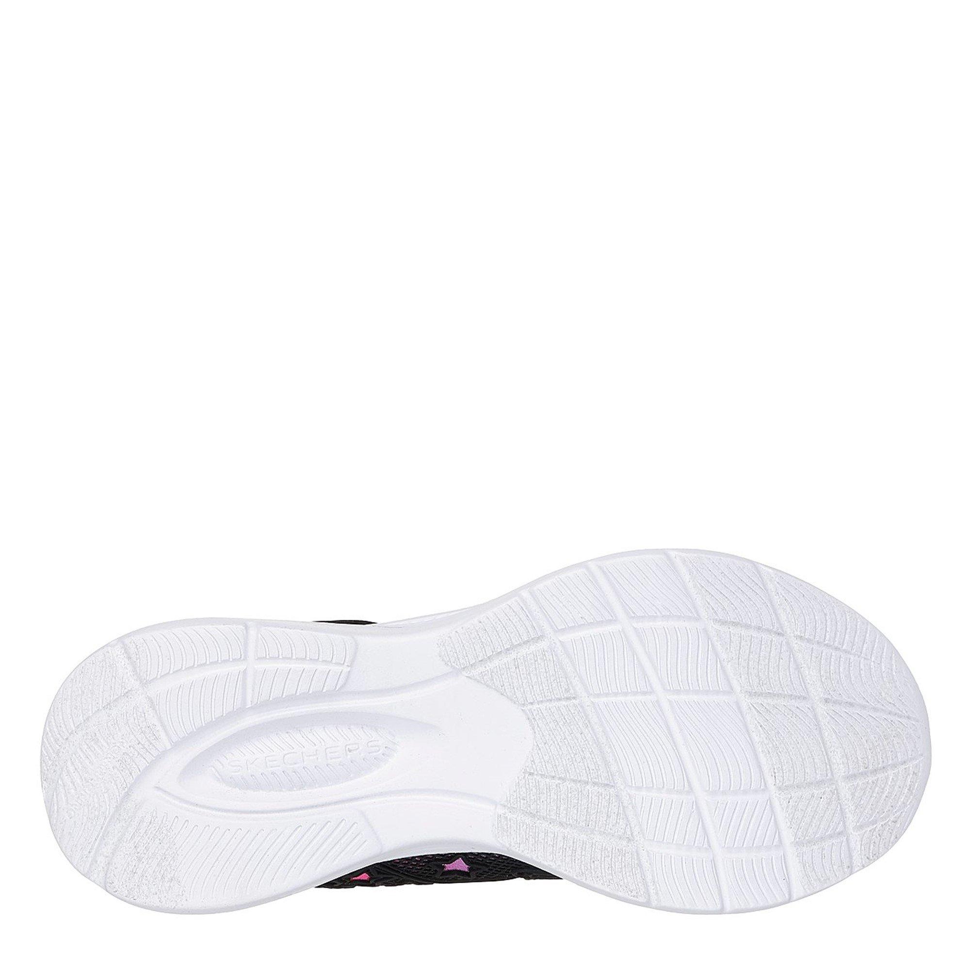 Black/Pink - Skechers - Flower Theme Kpu Water Repellent Sn Runners Girls - 4