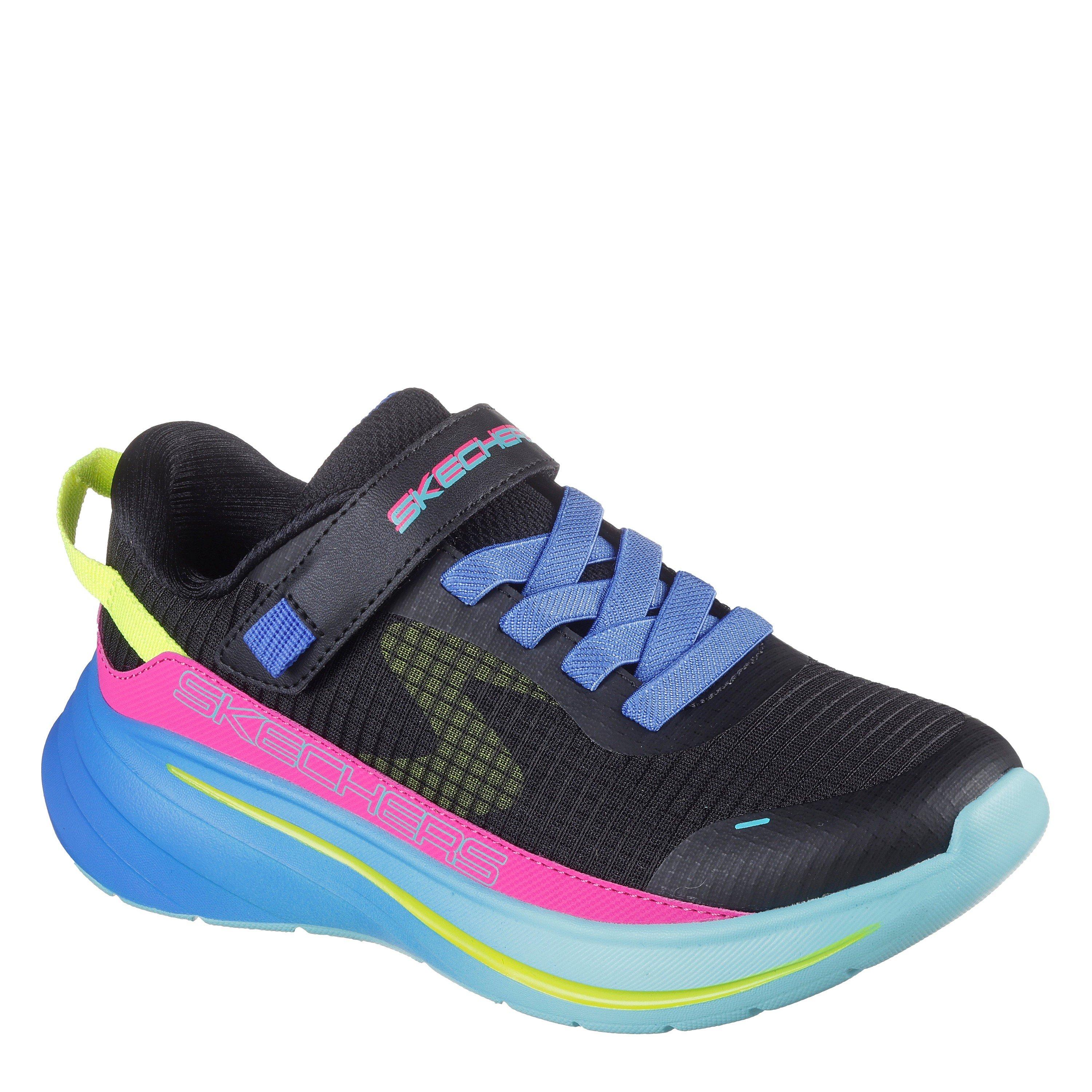 Blue/Pink - Skechers - Gore And Strap Sneaker W Mono Mesh Runners Girls - 3