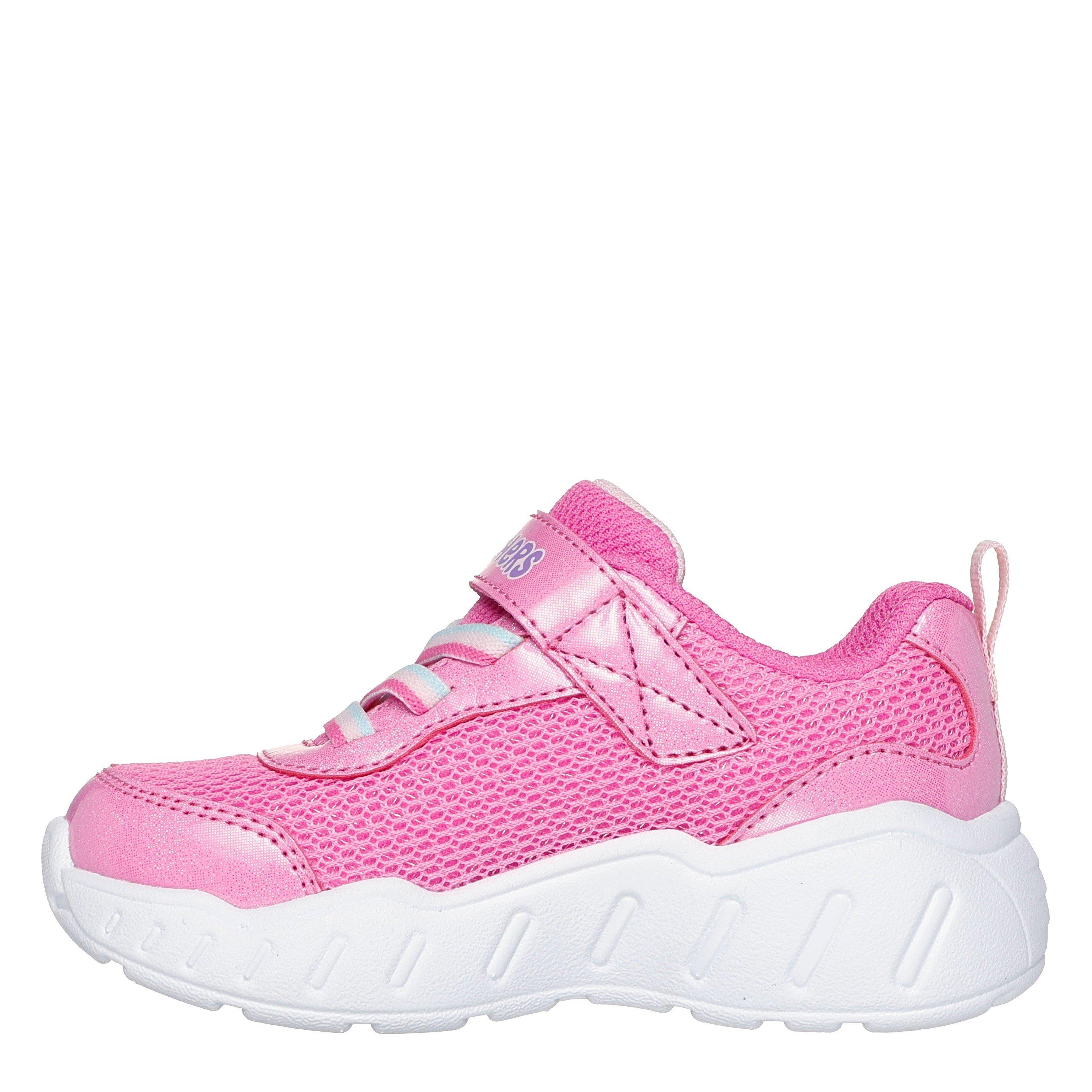 Pink - Skechers - Gore & Strap Thematic Wrap Sneaker Runners Girls - 2