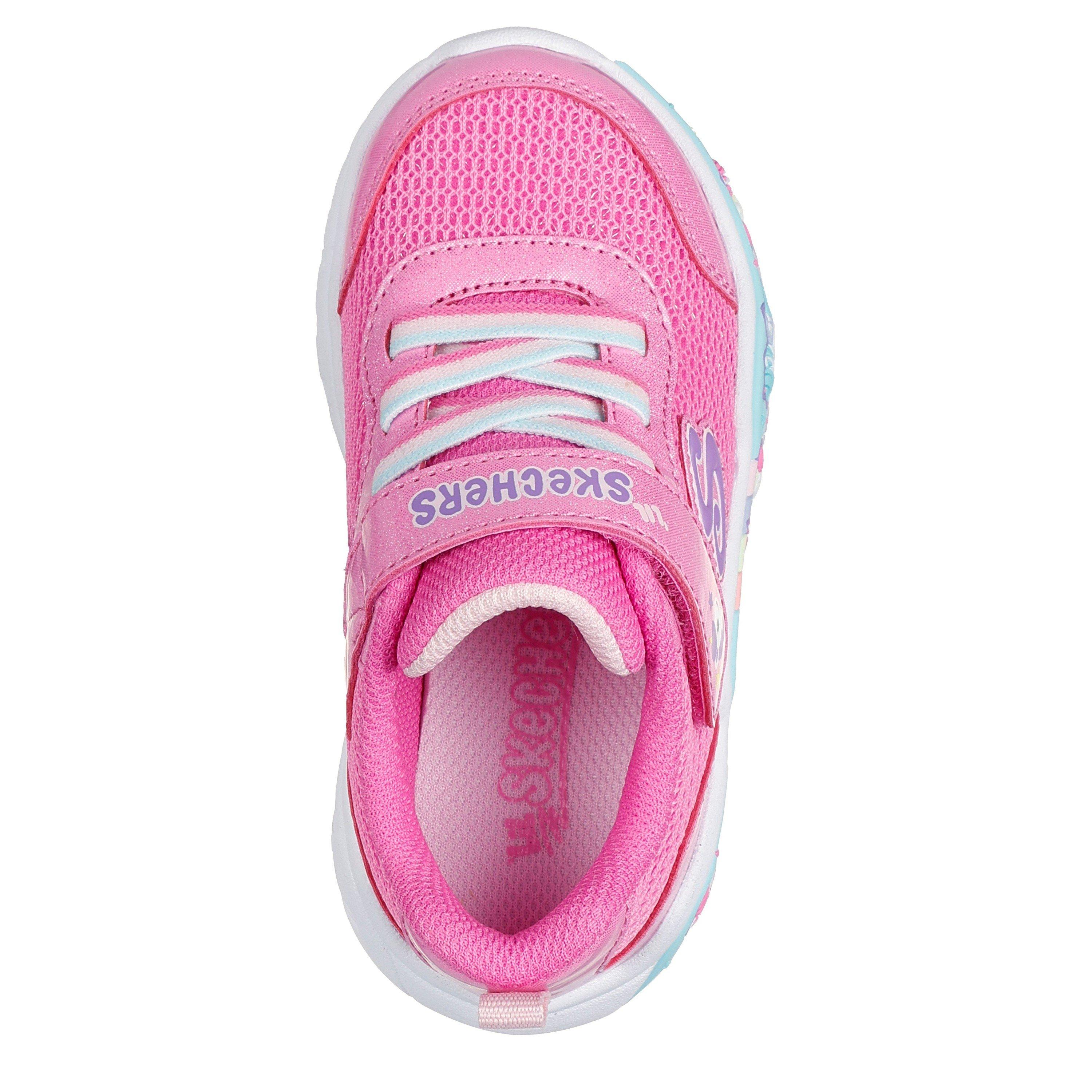 Pink - Skechers - Gore & Strap Thematic Wrap Sneaker Runners Girls - 4