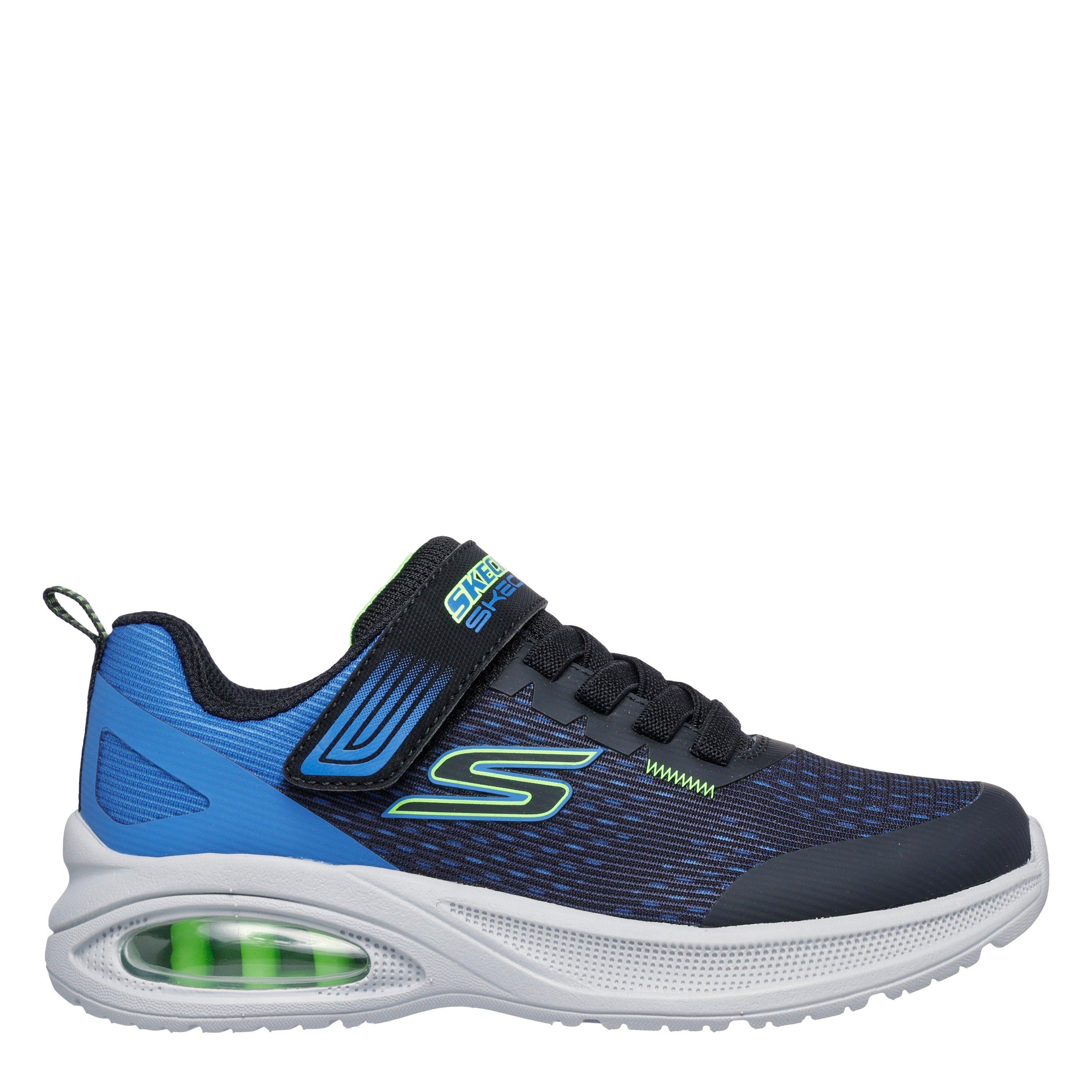 Navy/Lime - Skechers - Lightweight Gore & Strap Sneaker W Runners Boys - 1