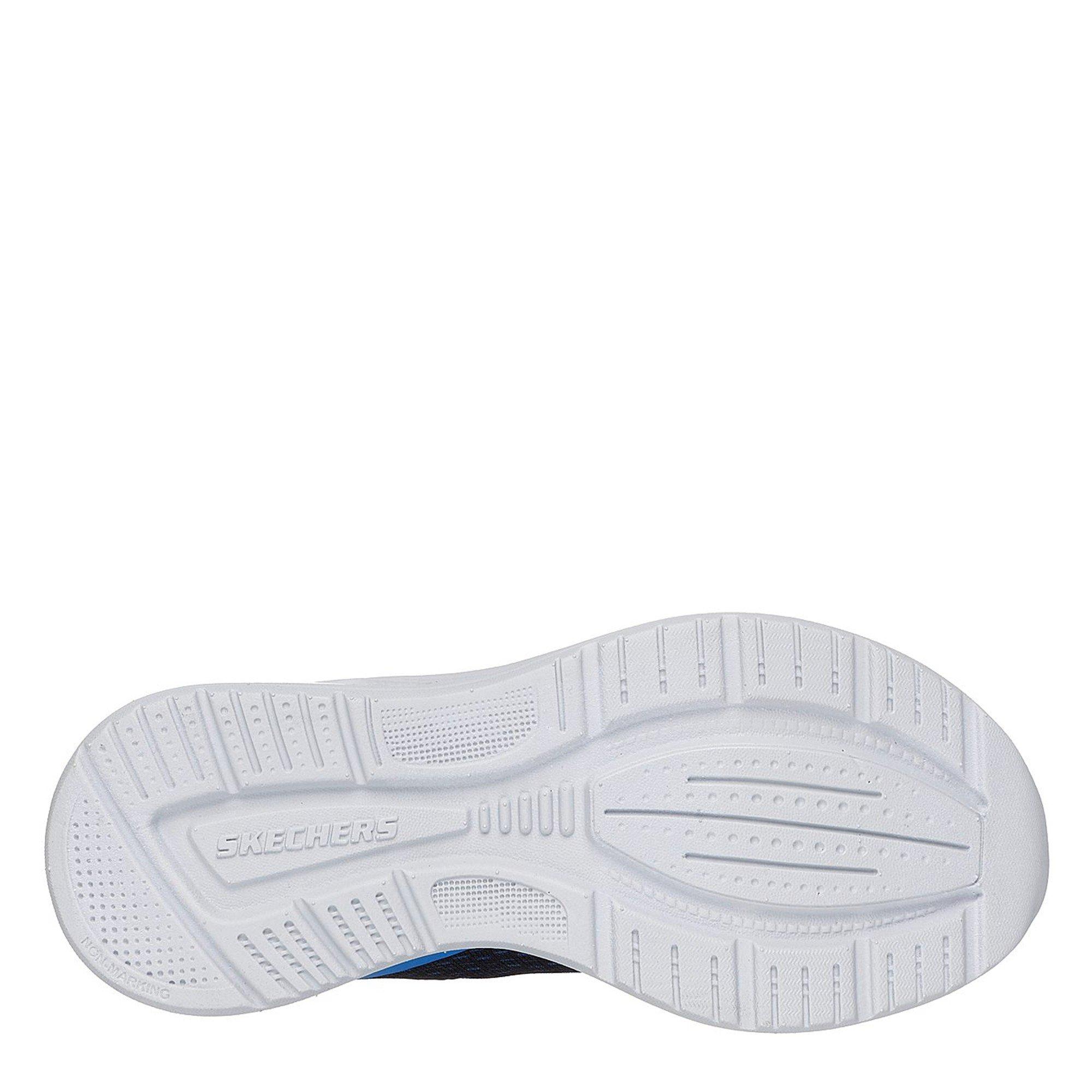 Navy/Lime - Skechers - Lightweight Gore & Strap Sneaker W Runners Boys - 4