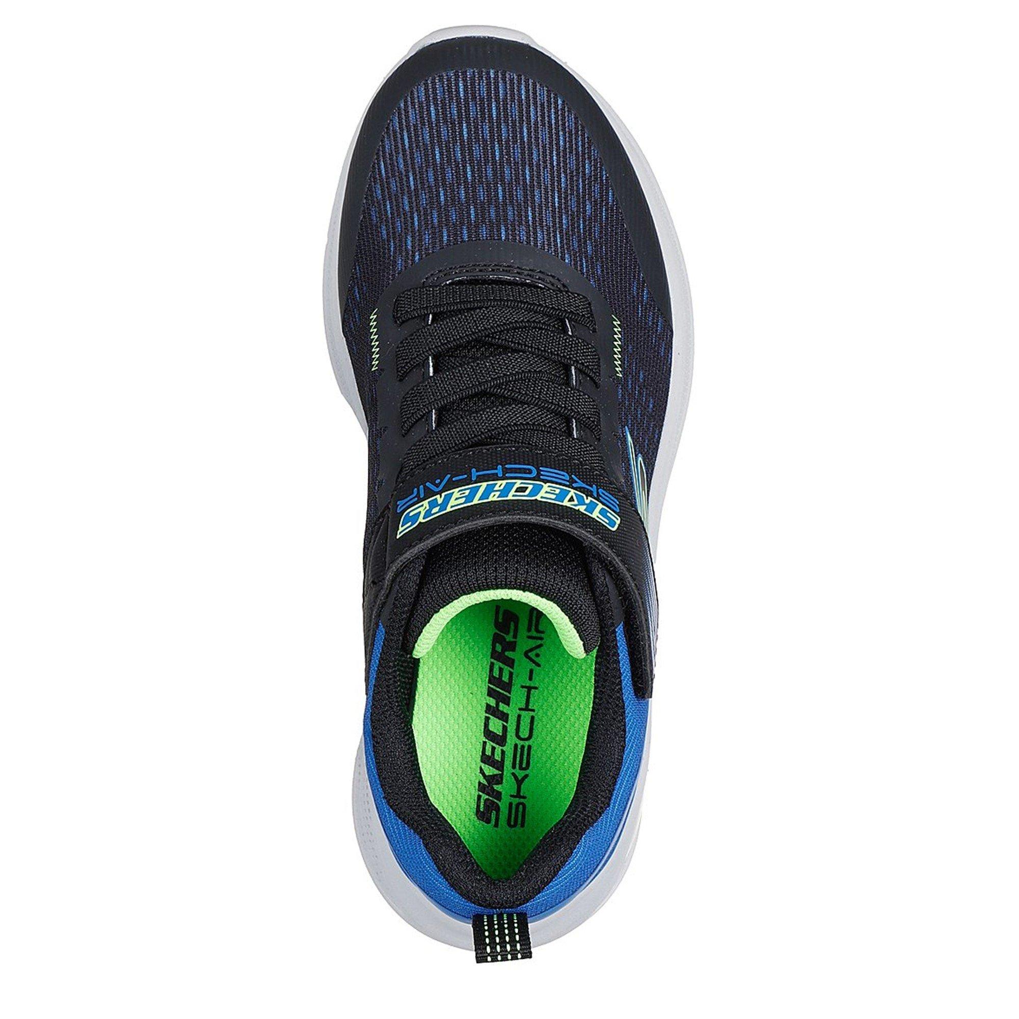 Navy/Lime - Skechers - Lightweight Gore & Strap Sneaker W Runners Boys - 5