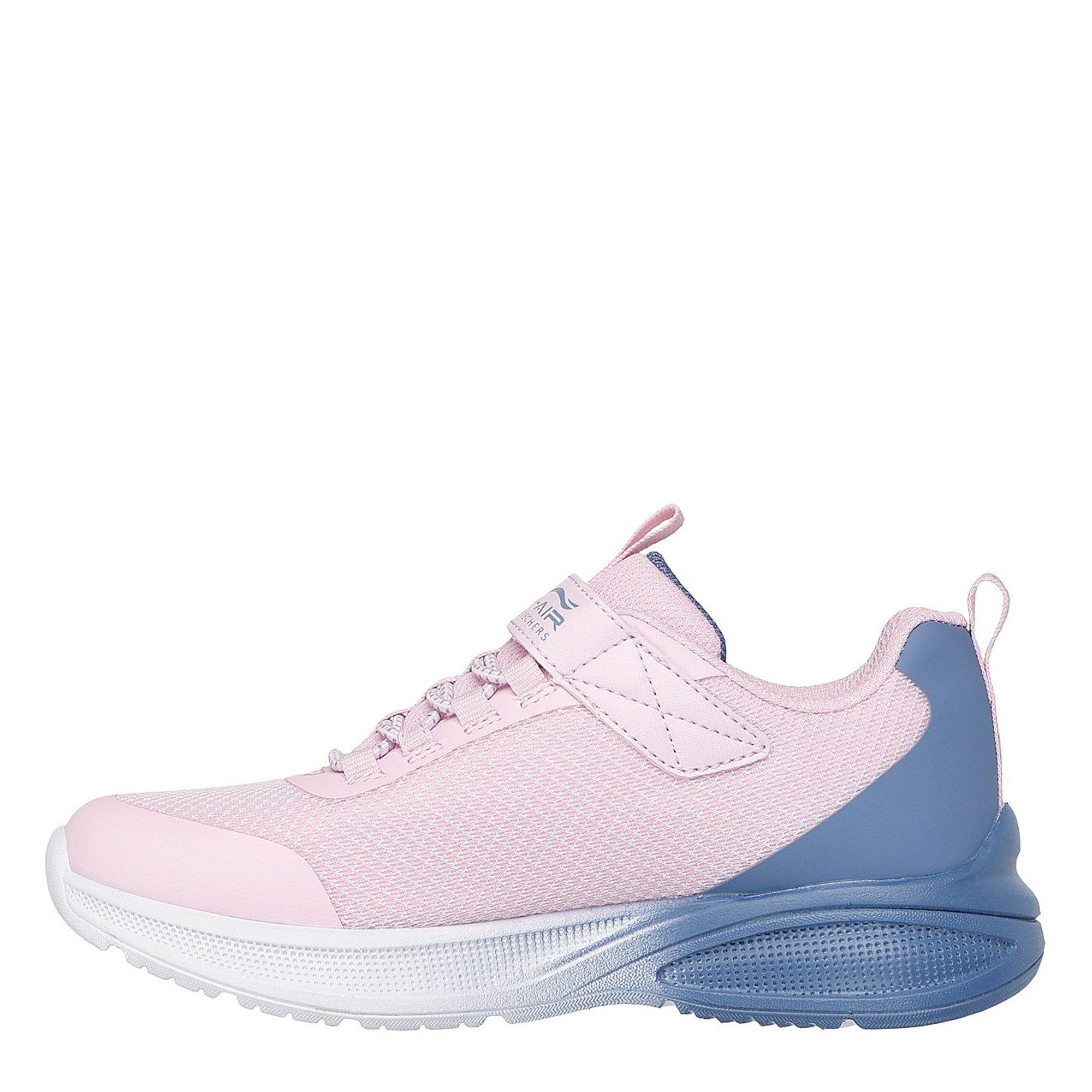 Pink/Blue - Skechers - Bungee And Strap Mesh Sneaker W Mid Runners Girls - 2