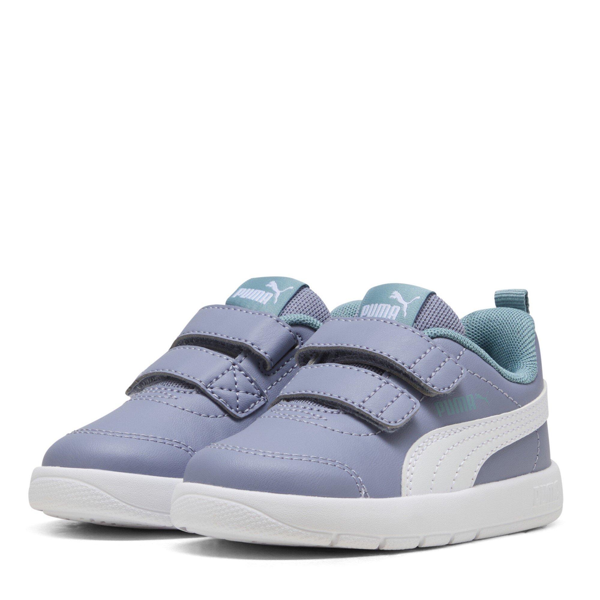 Gray/White/Blue - Puma - Courtflex V3 Infants Sneakers - 1