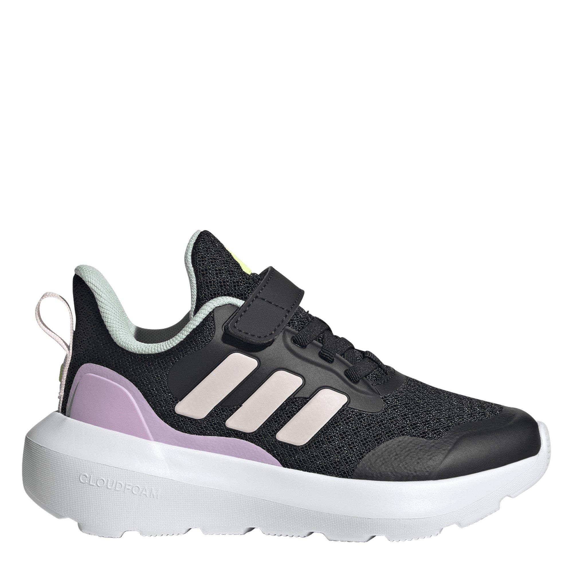 Blk/Pink/Lilac - adidas - Kids' Fortarun Breathable Mesh Hook-and-Loop Runners - 1