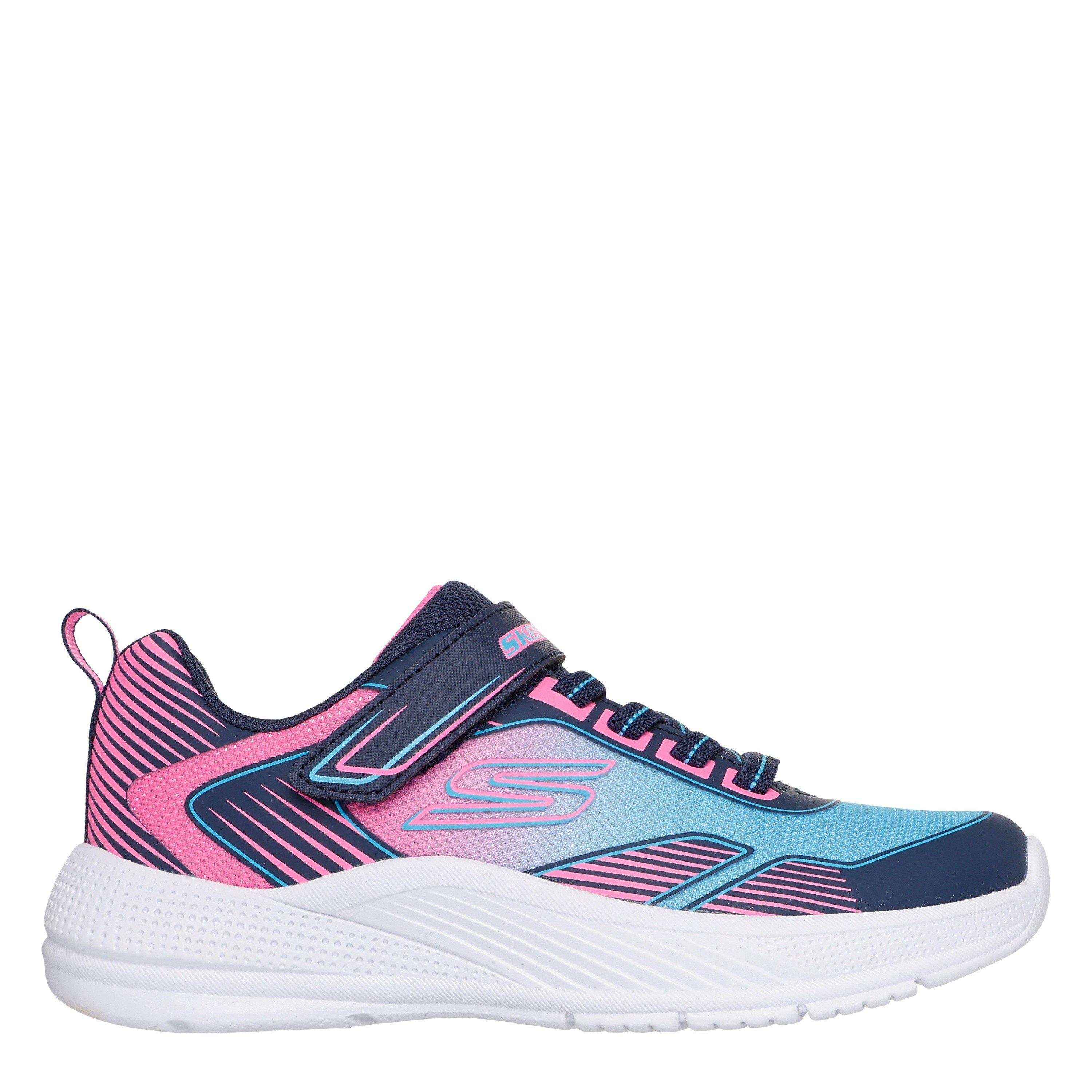 Skechers Girls Microspec Runners Child - Blue/Pink - C11 (28.5)